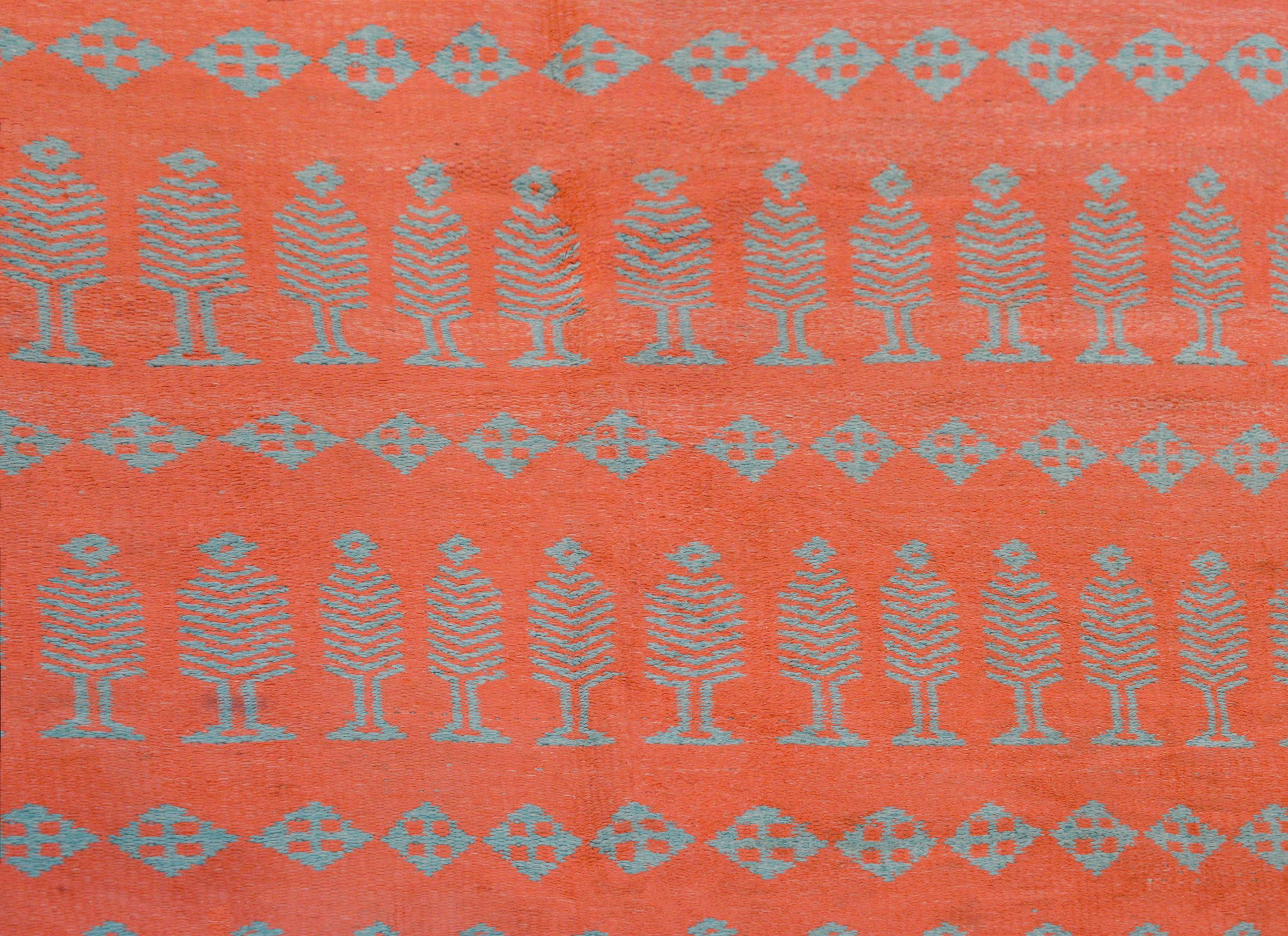 Coton Extraordinaire tapis Kilim vintage Saveh en vente