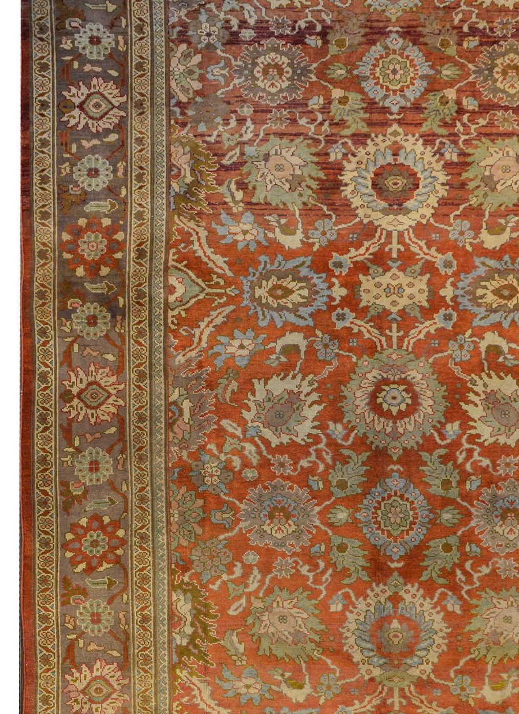 Extraordinary Vintage Sultanabad Rug In Good Condition For Sale In Chicago, IL
