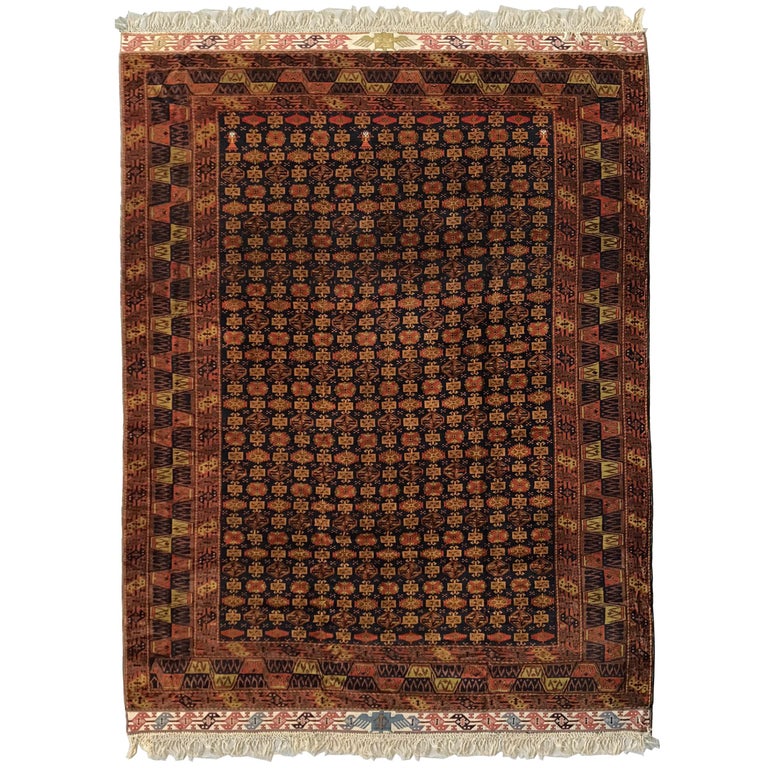 Extraordinary Vintage Turkomen Mohair Rug For Sale at 1stdibs