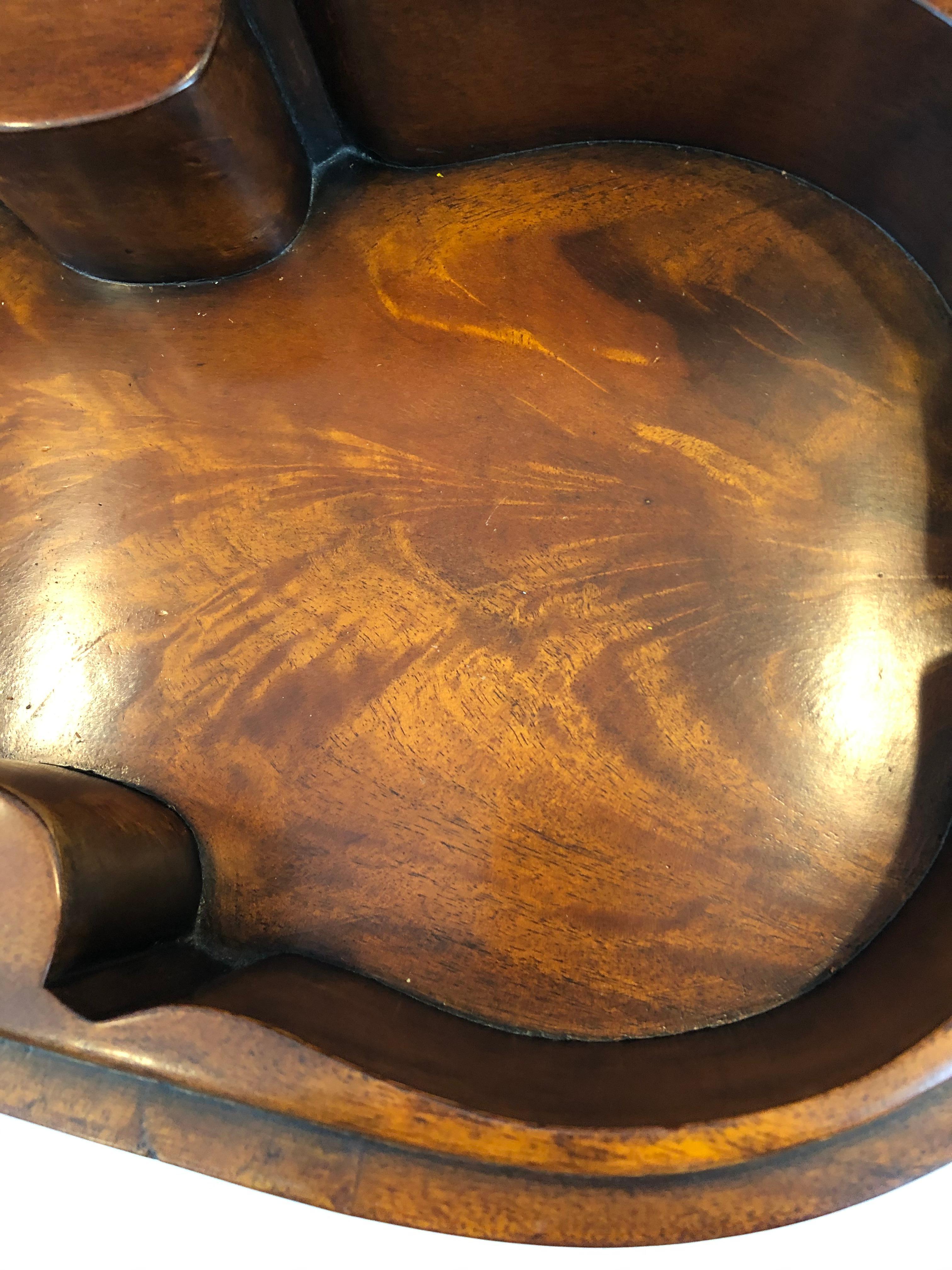 Extraordinary Violin Shaped Burlwood End Table 6