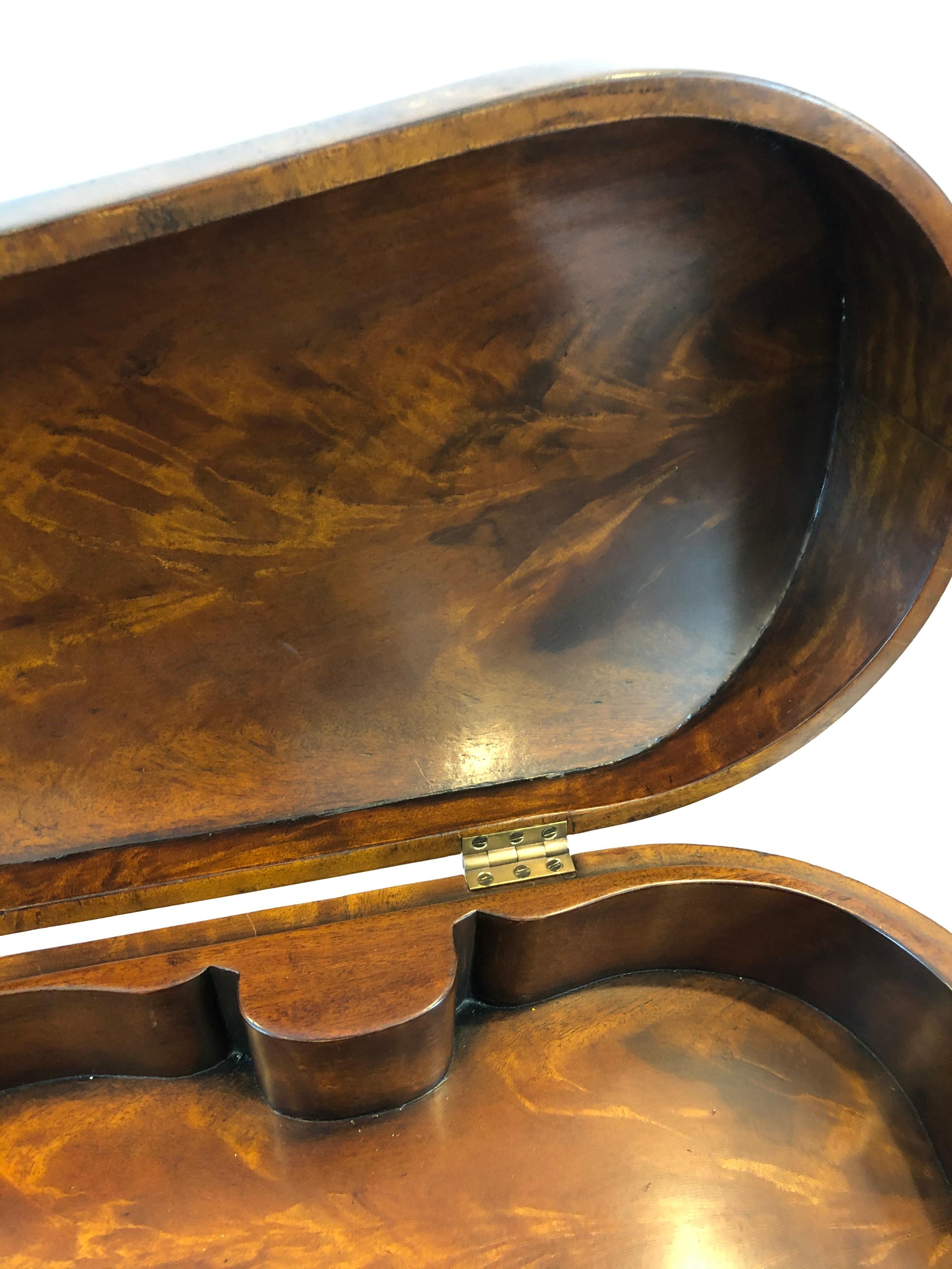 Extraordinary Violin Shaped Burlwood End Table 7