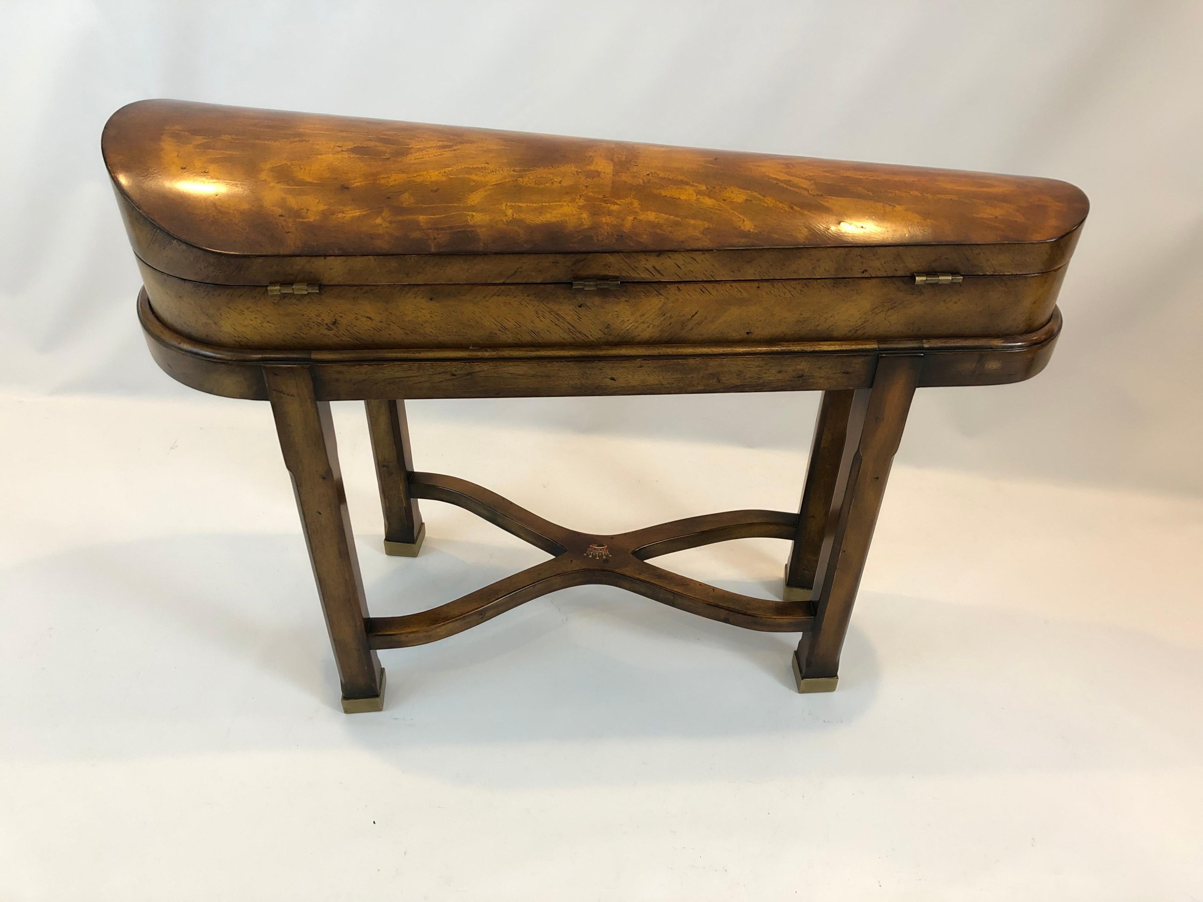 Extraordinary Violin Shaped Burlwood End Table 9