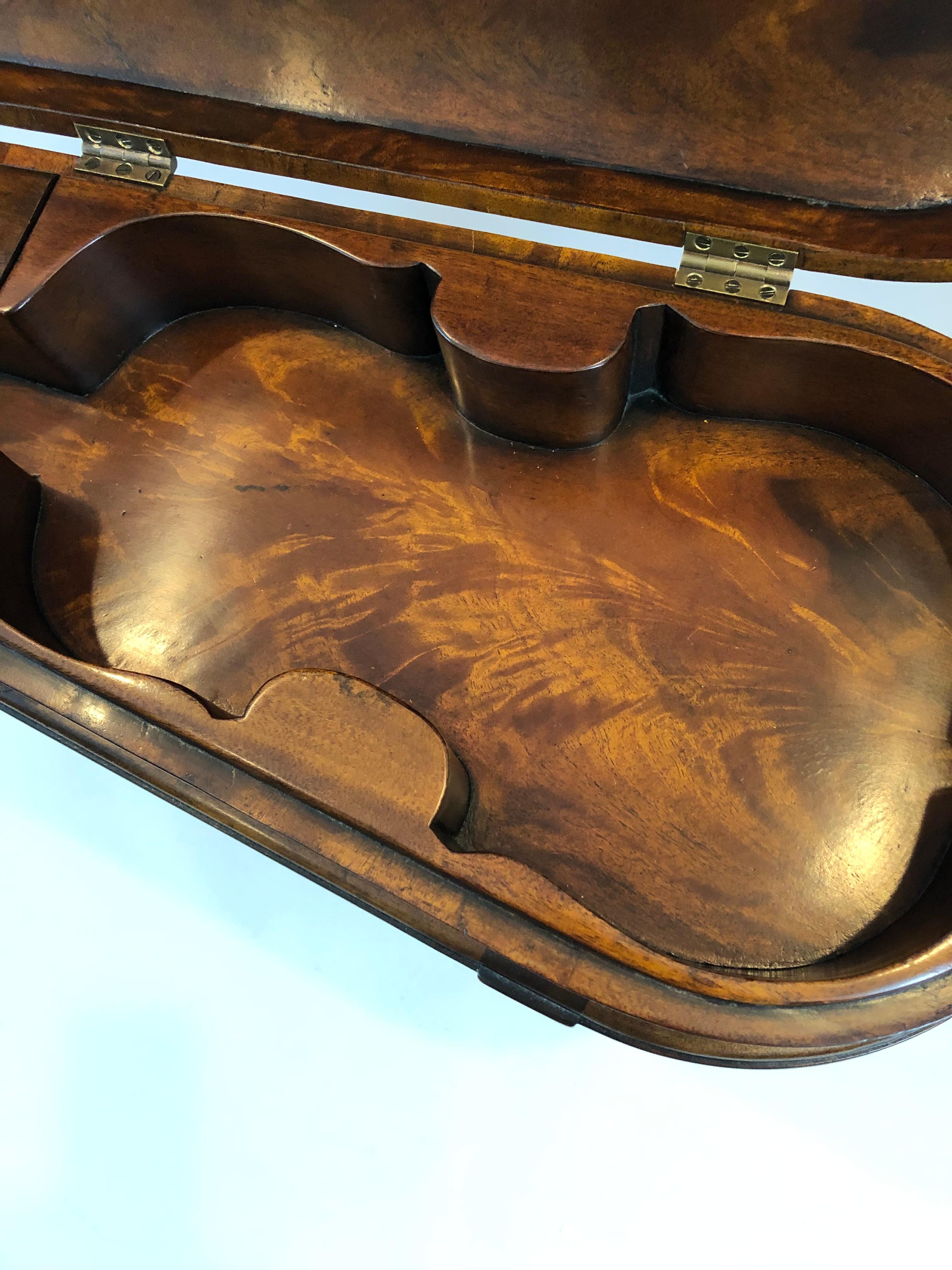 North American Extraordinary Violin Shaped Burlwood End Table