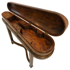 Used Extraordinary Violin Shaped Burlwood End Table