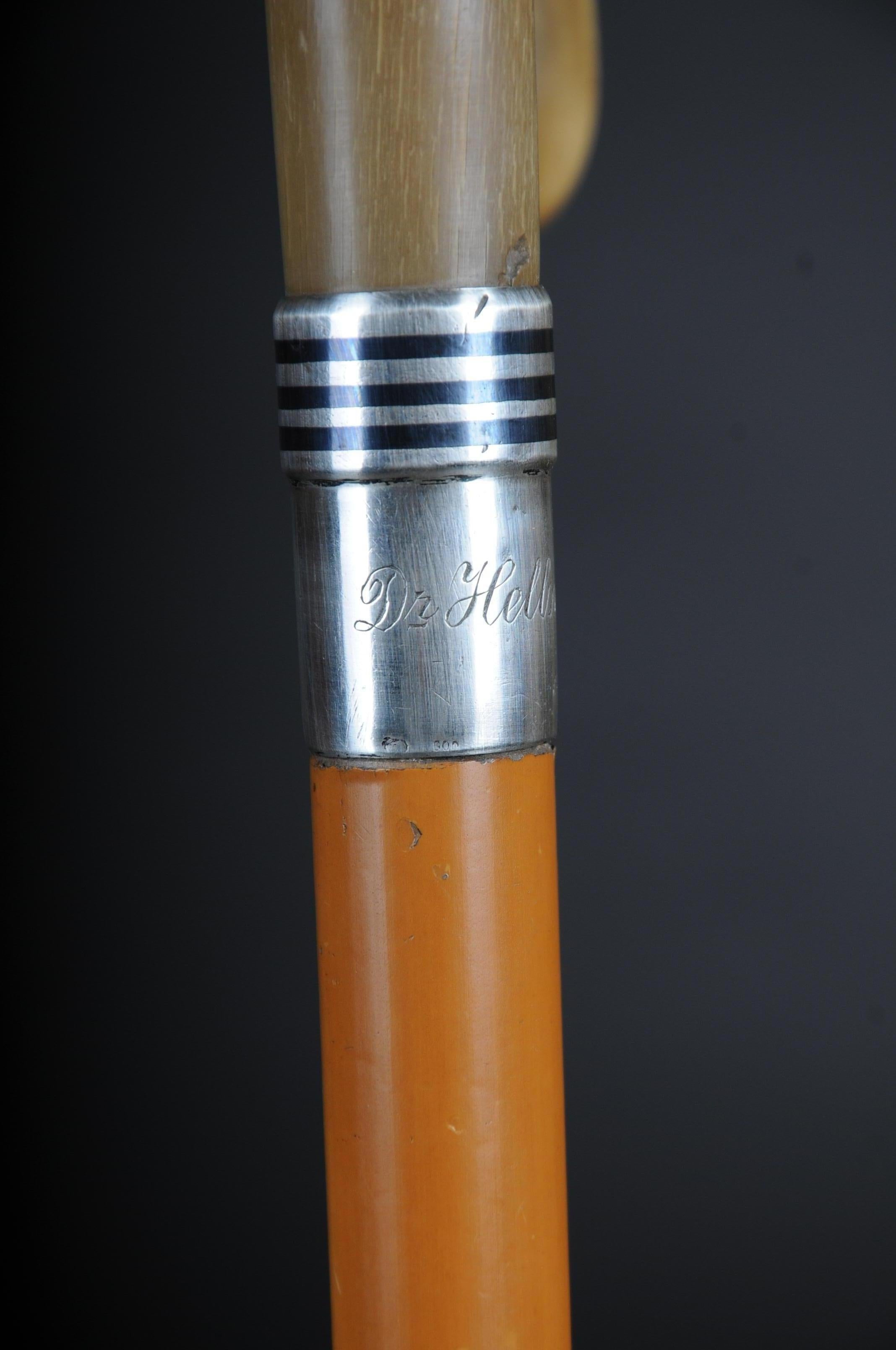 Extraordinary Walking Stick Horn Handle Silver In Good Condition For Sale In Berlin, DE