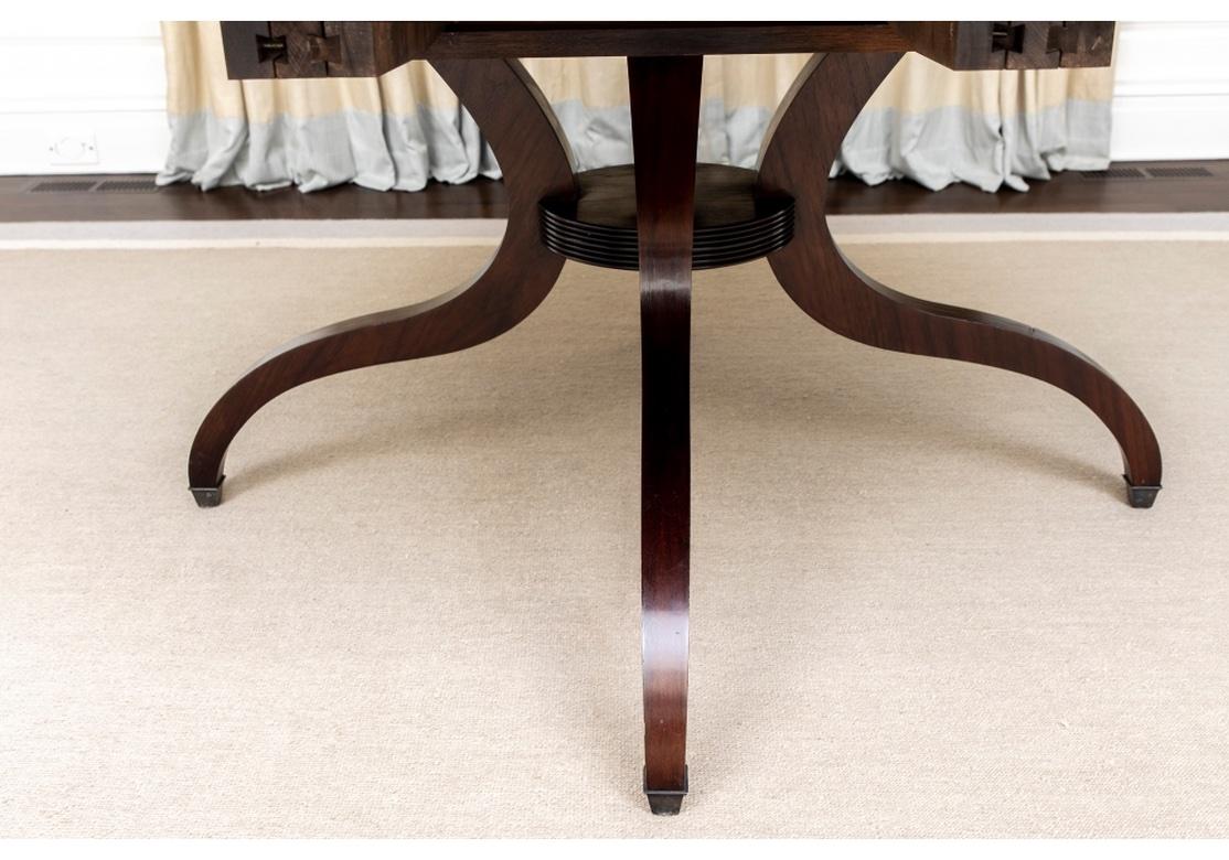 Wood Extraordinary Walnut Pedestal Table from John Rosselli