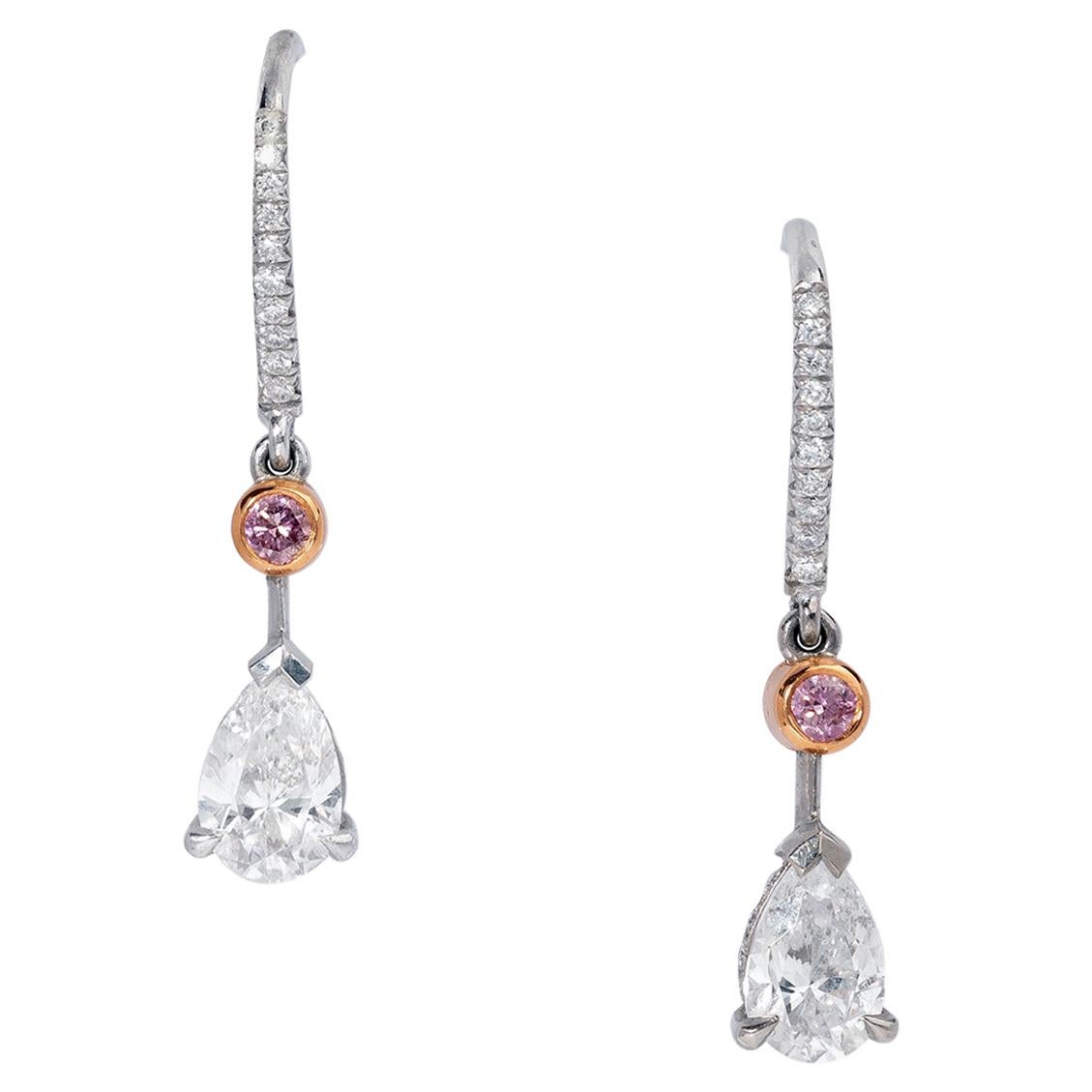Haruni Pear Shape Ruby and Yellow Emerald Cut Sapphire Drop Earrings ...