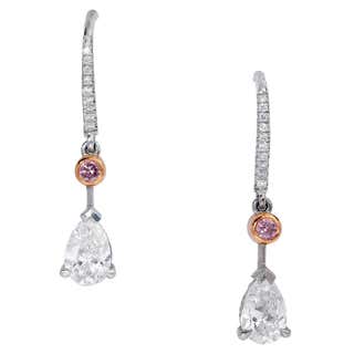 Haruni Pear Shape Ruby and Yellow Emerald Cut Sapphire Drop Earrings ...