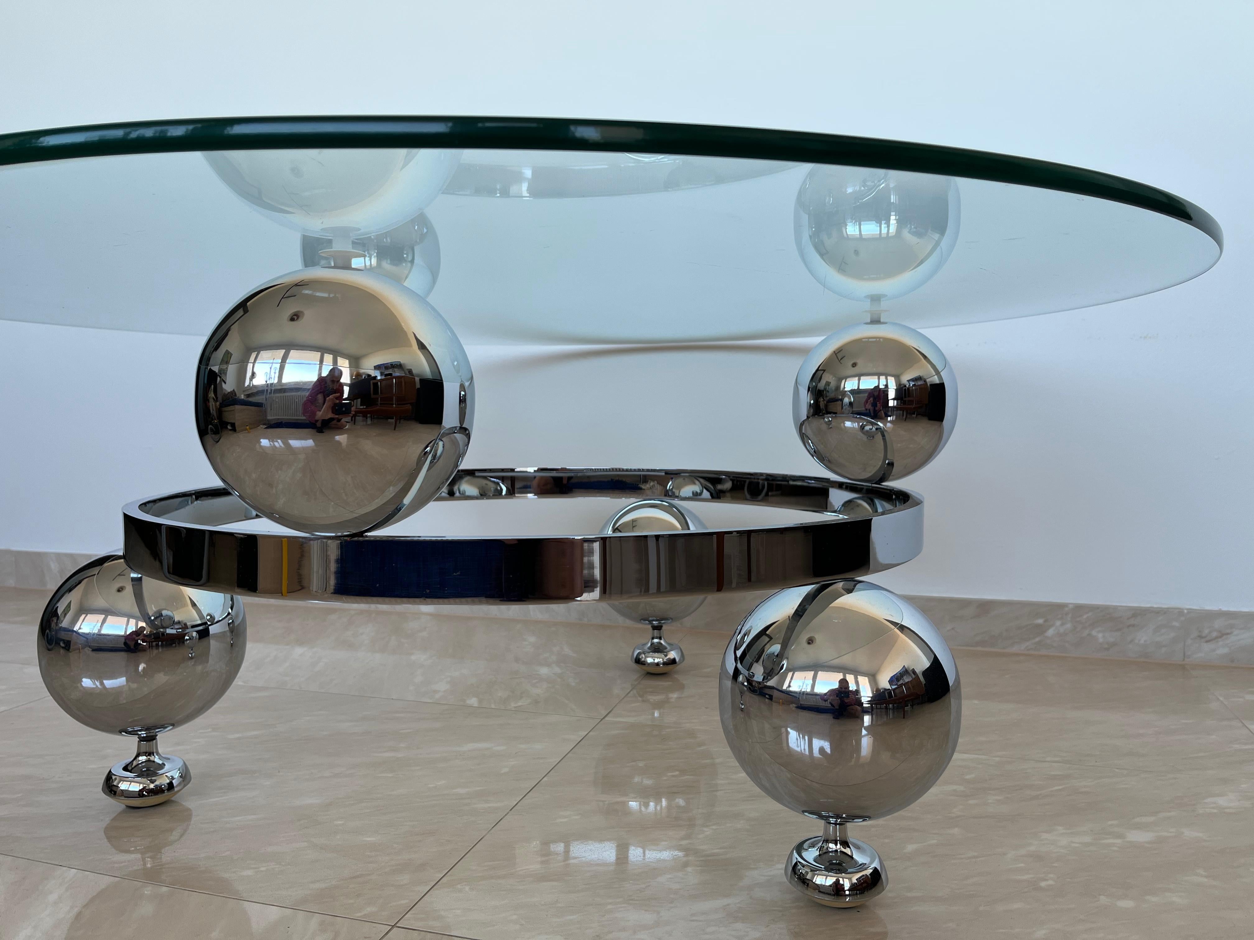 Glass Extraordinary XL Space Age Coffe Table, 1970s For Sale