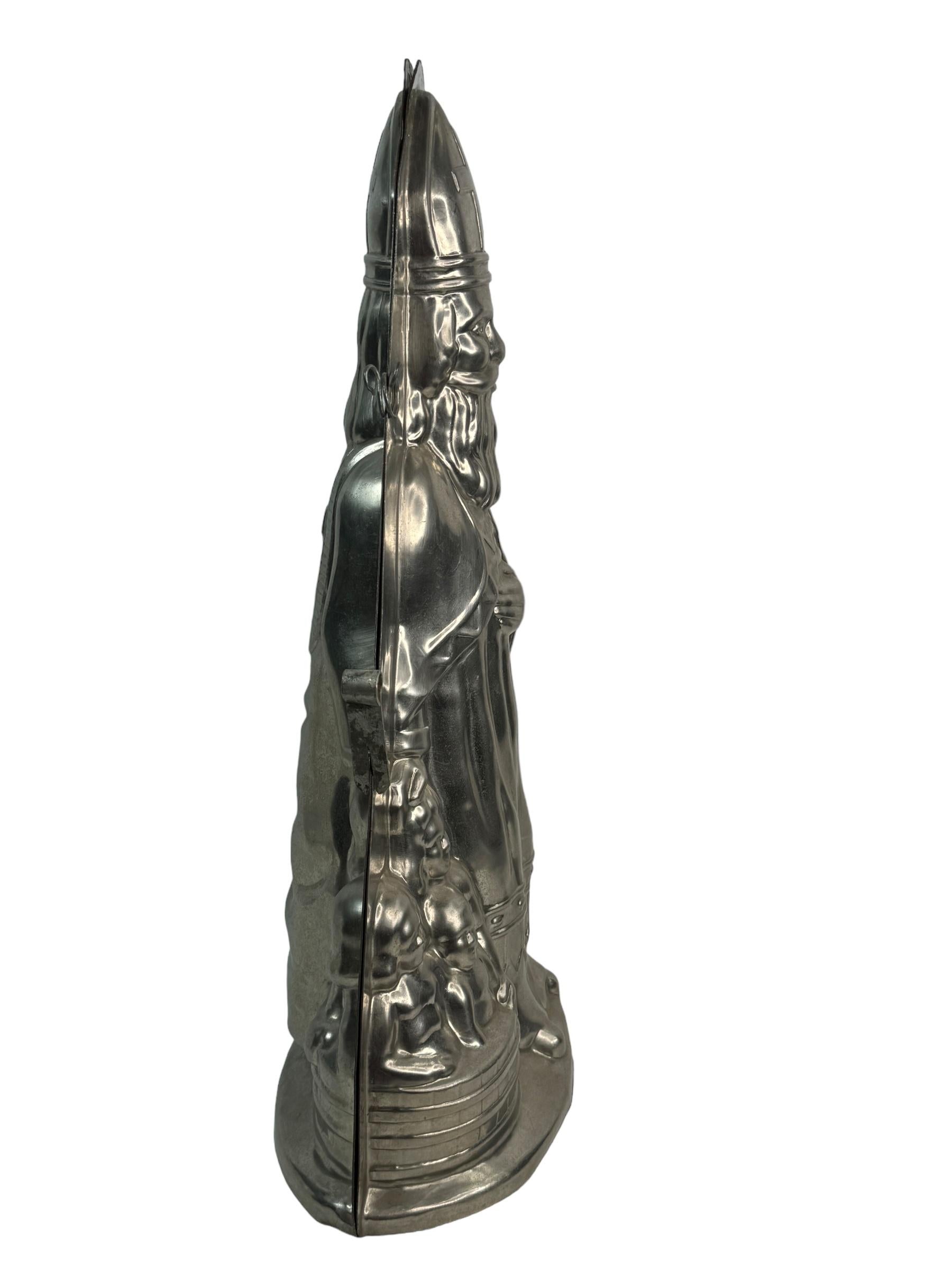 Mid-20th Century Extraordinary XXL St. Nicholas Santa Claus Christmas Chocolate Mold European