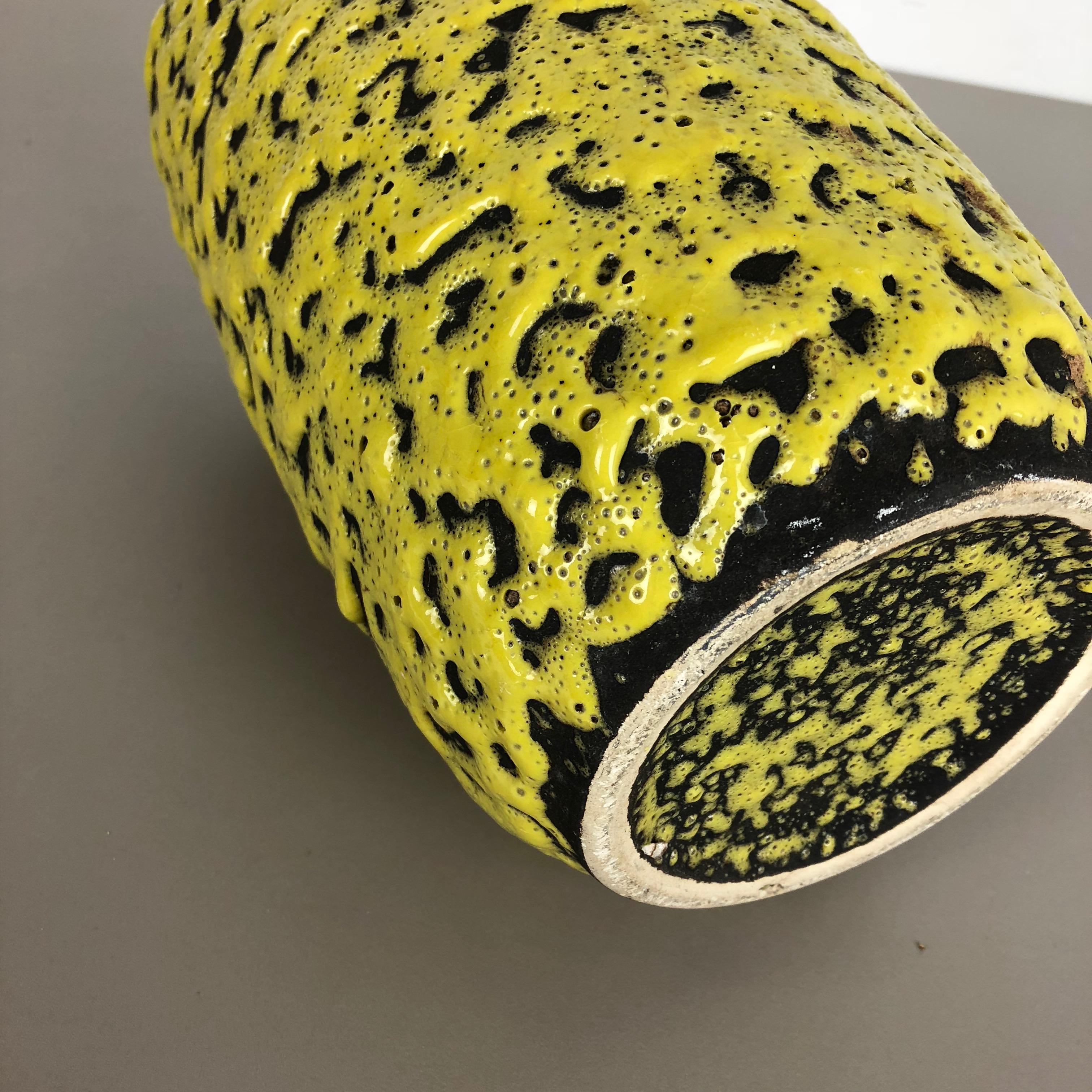 Extraordinary Yellow Glazed Pottery Fat Lava Vase by Scheurich, Germany, 1960s 6