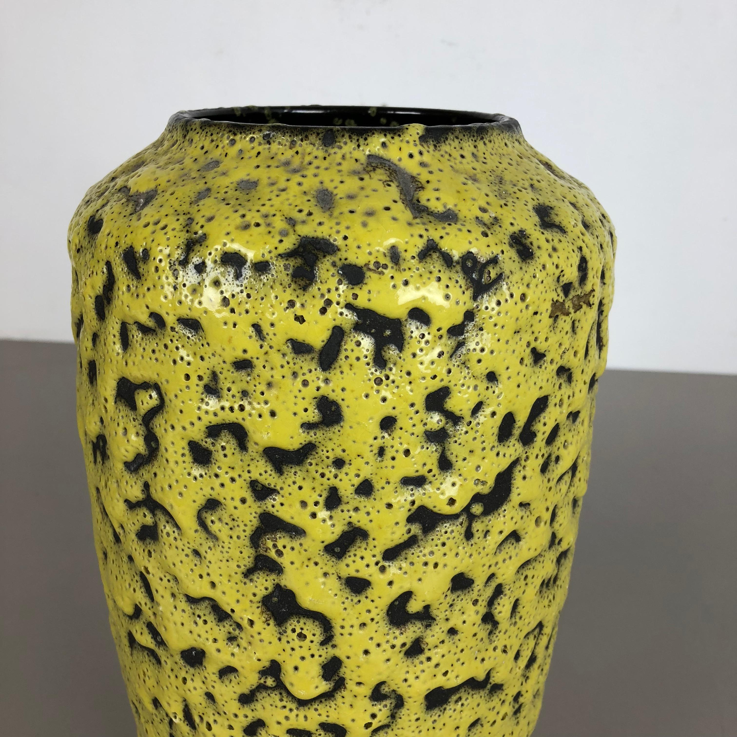 20th Century Extraordinary Yellow Glazed Pottery Fat Lava Vase by Scheurich, Germany, 1960s