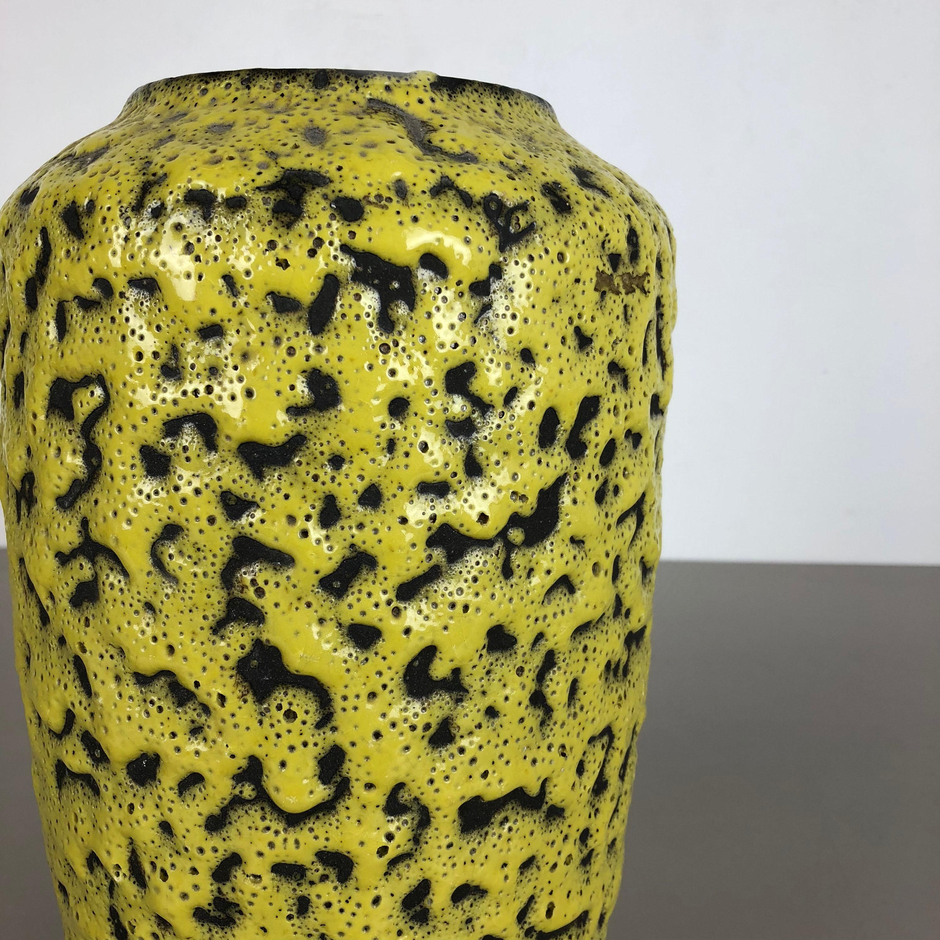 Extraordinary Yellow Glazed Pottery Fat Lava Vase by Scheurich, Germany, 1960s 1
