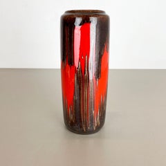 Extraordinary Zig Zag Lora Pottery Fat Lava Vase by Scheurich, Germany, 1970s