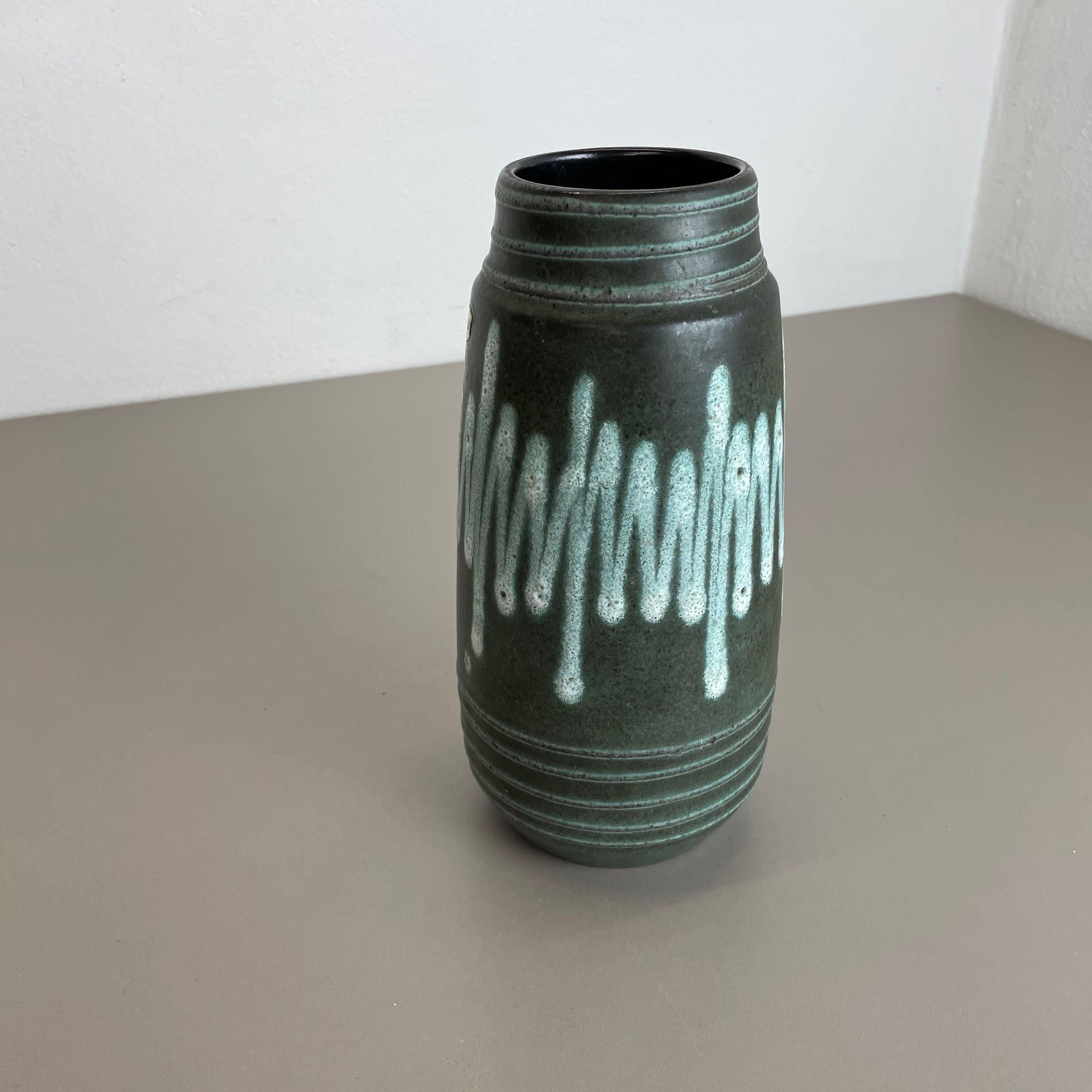 Extraordinary Zig Zag Pottery Fat Lava Vase Made by Scheurich, Germany, 1970s For Sale 4