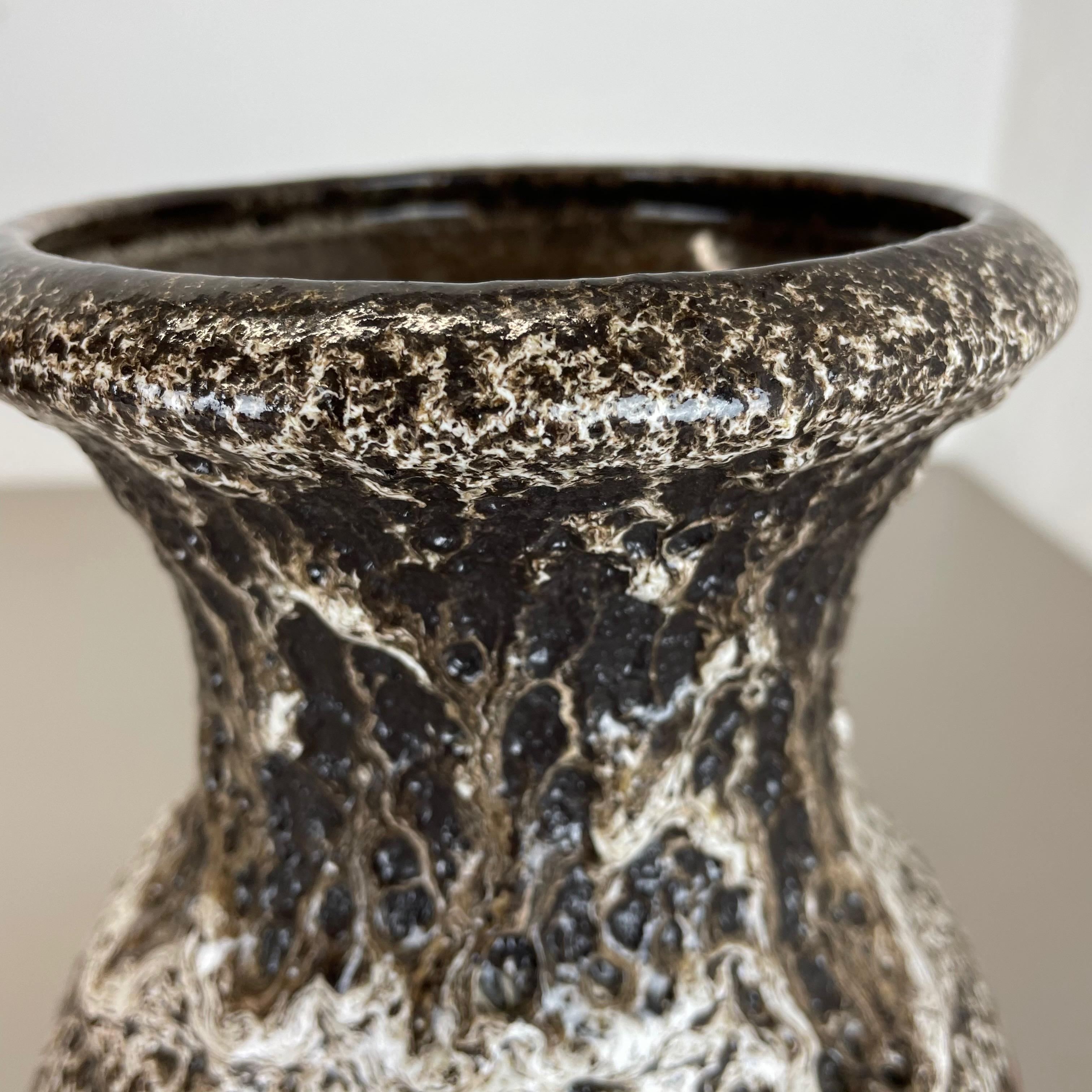Extraordinary Zig Zag Pottery Fat Lava Vase Made by Scheurich, Germany, 1970s 4