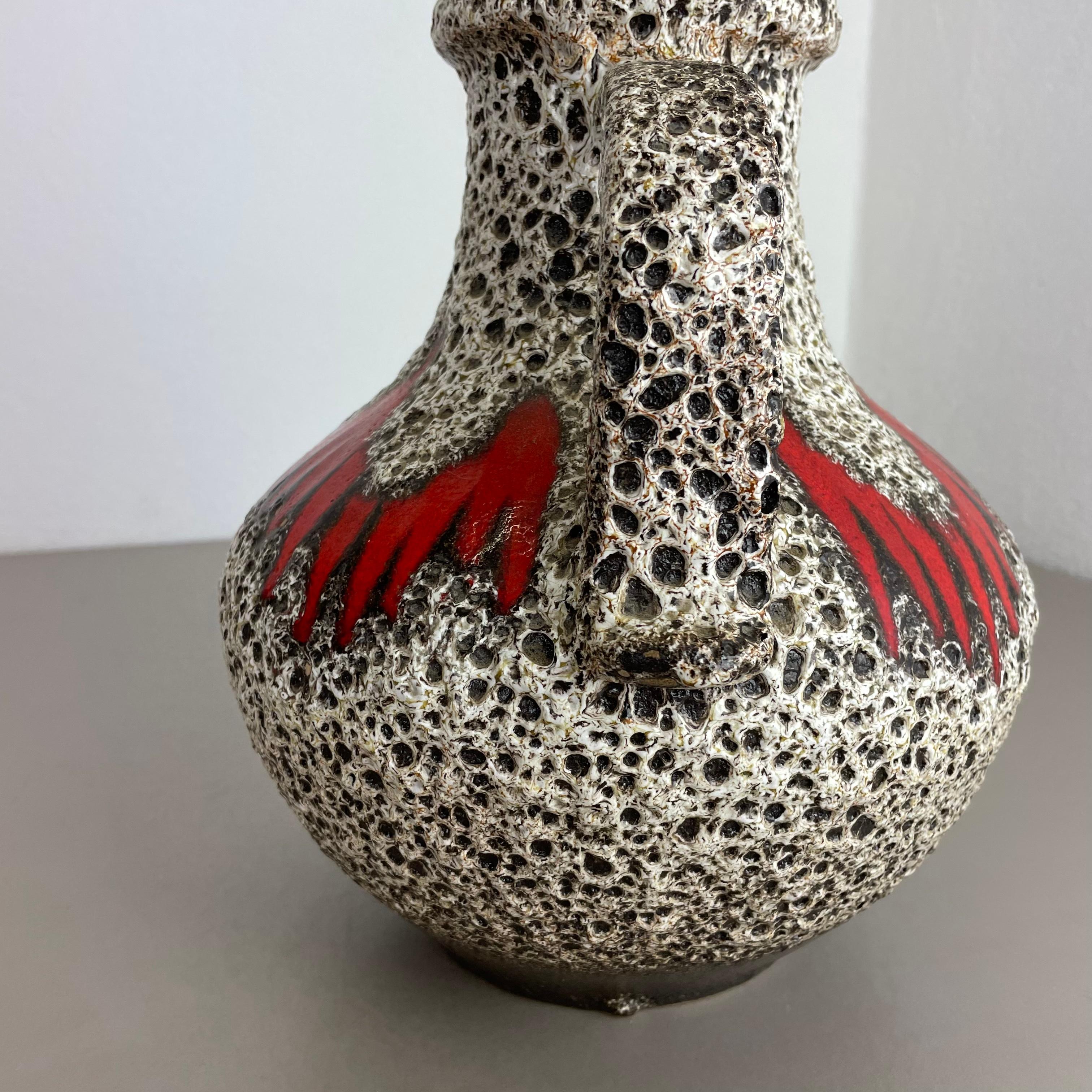 Extraordinary Zig Zag Pottery Fat Lava Vase Made by Scheurich, Germany, 1970s For Sale 3
