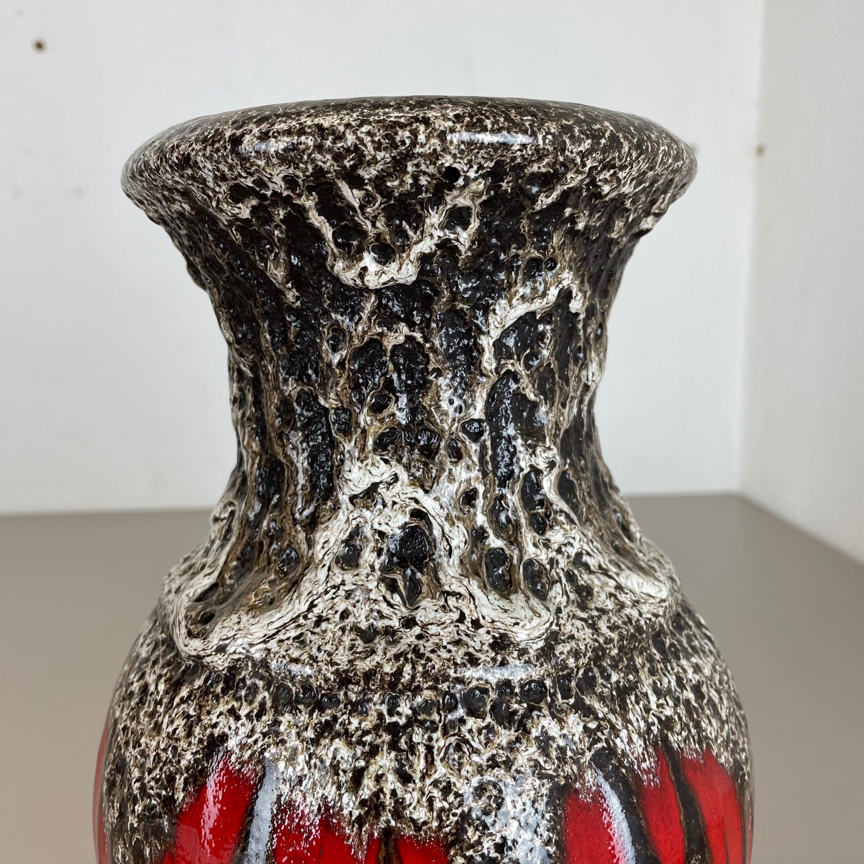 Extraordinary Zig Zag Pottery Fat Lava Vase Made by Scheurich, Germany, 1970s 7
