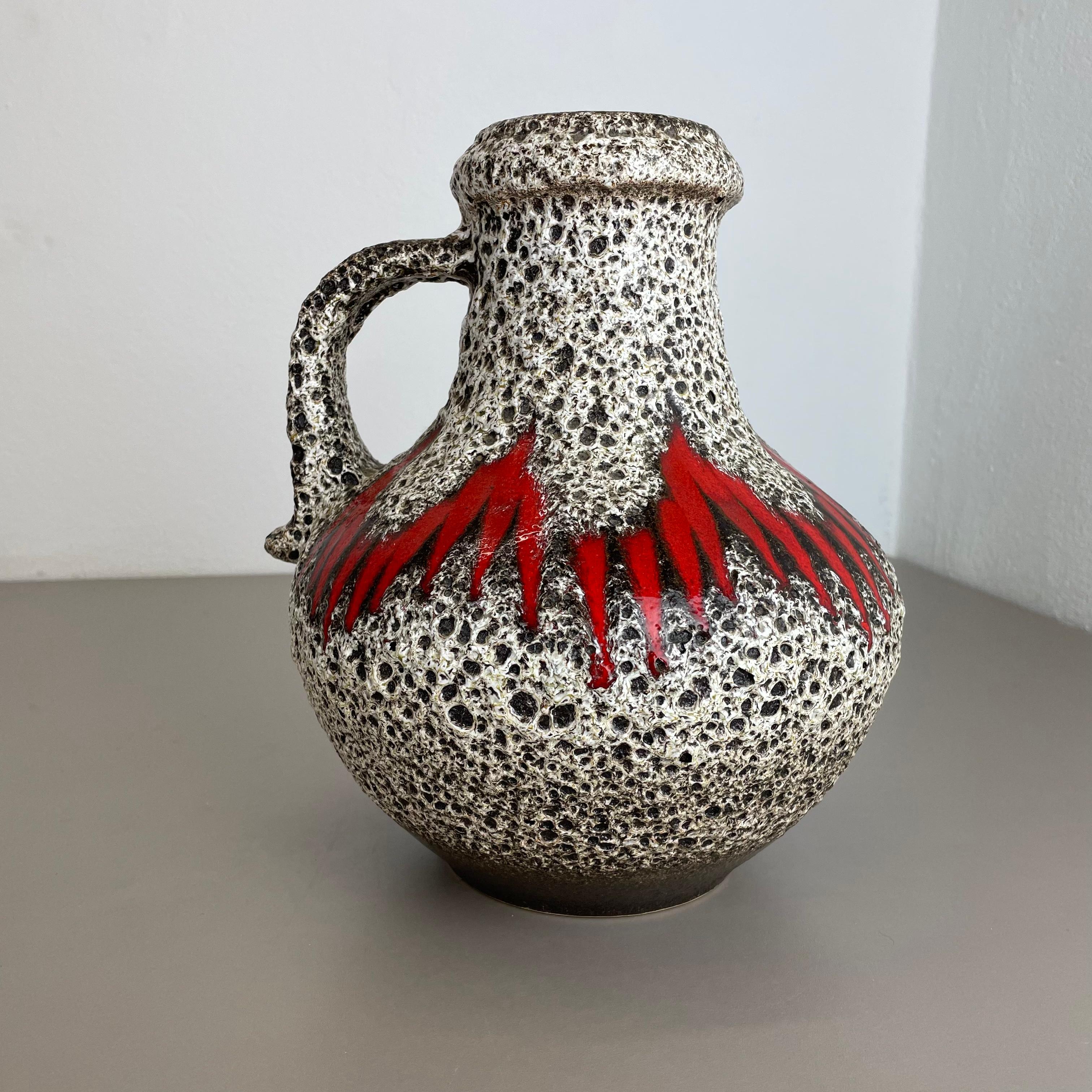 Extraordinary Zig Zag Pottery Fat Lava Vase Made by Scheurich, Germany, 1970s For Sale 6