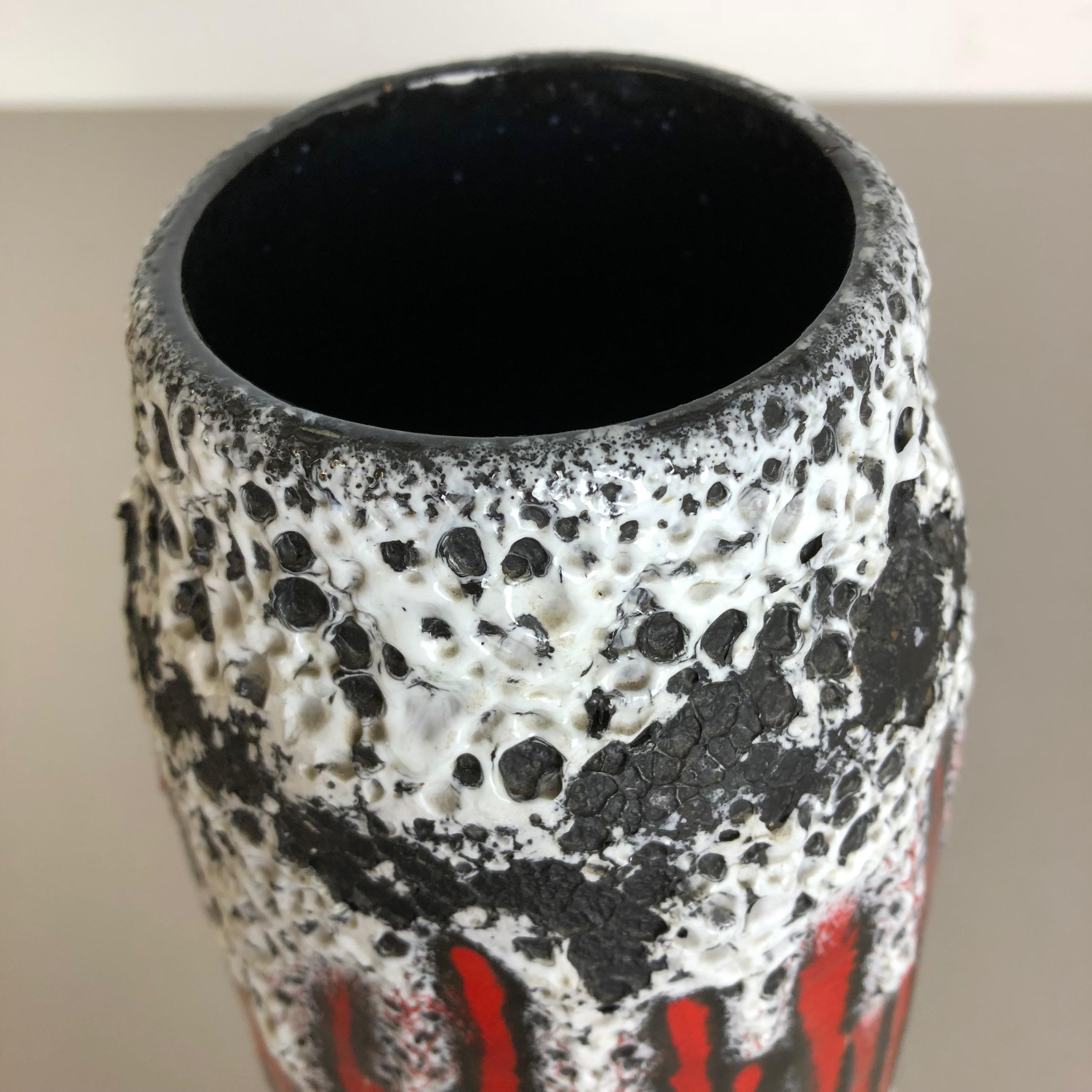 Extraordinary Zig Zag Pottery Fat Lava Vase Made by Scheurich, Germany, 1970s 8