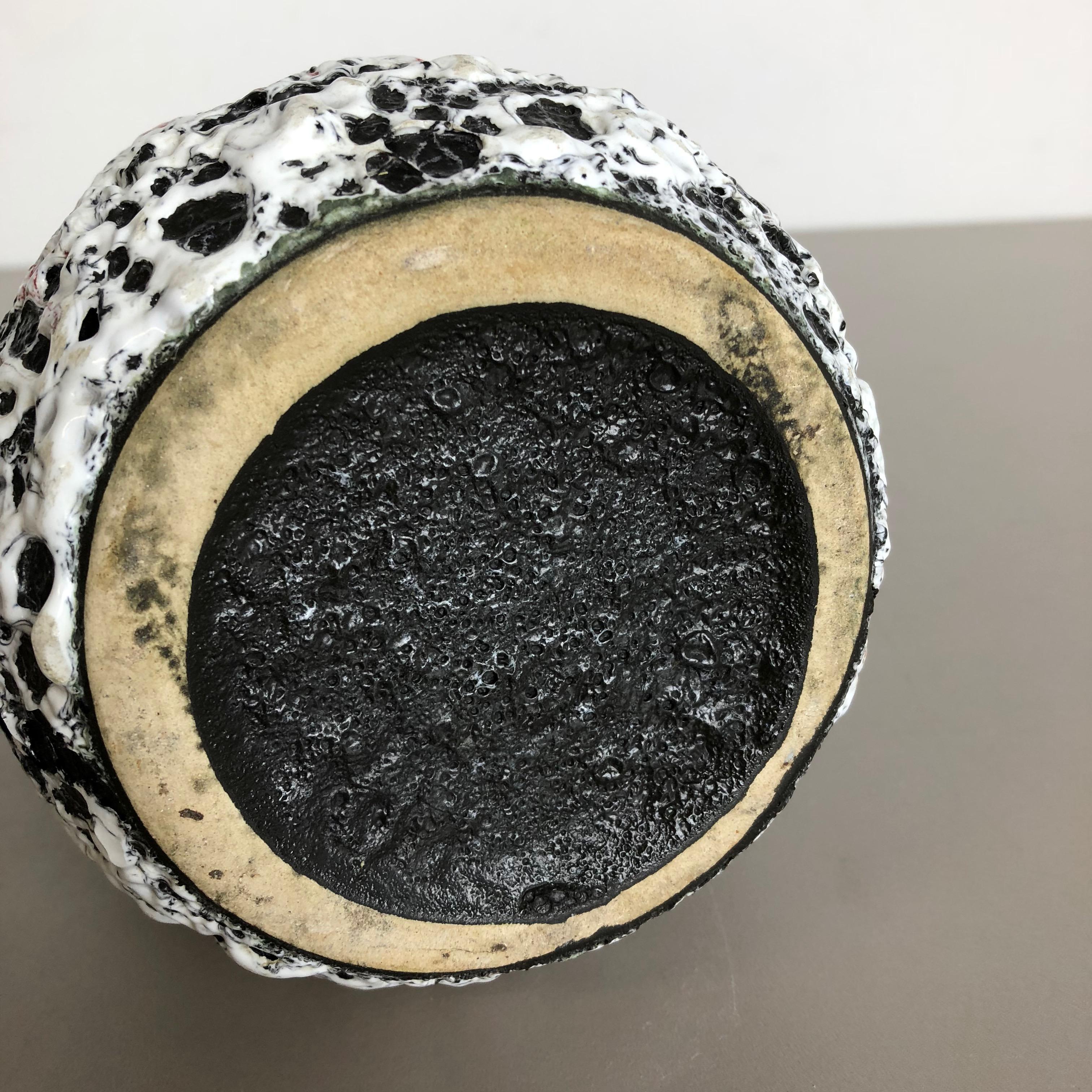 Extraordinary Zig Zag Pottery Fat Lava Vase Made by Scheurich, Germany, 1970s at 1stDibs