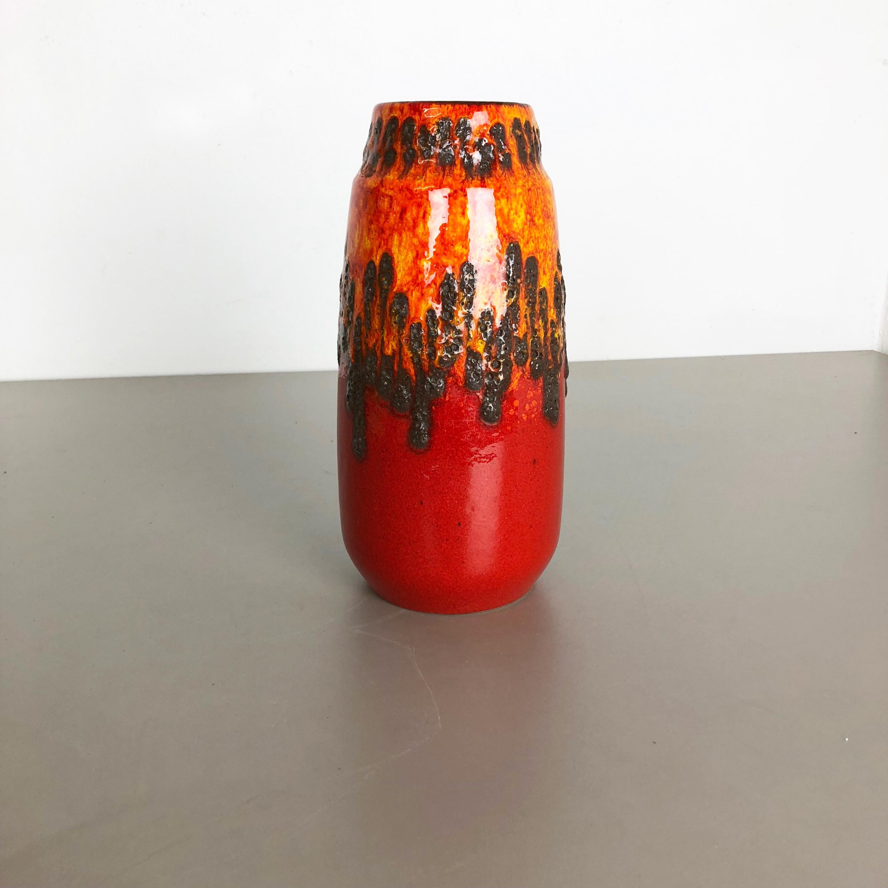 Article:

Fat lava art vase super rare red orange black coloration


Model: 203-26


Producer:

Scheurich, Germany



Decade:

1970s




This original vintage vase was produced in the 1970s in Germany by Scheurich. It is made of