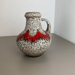 Extraordinary Zig Zag Pottery Fat Lava Vase Made by Scheurich, Germany, 1970s