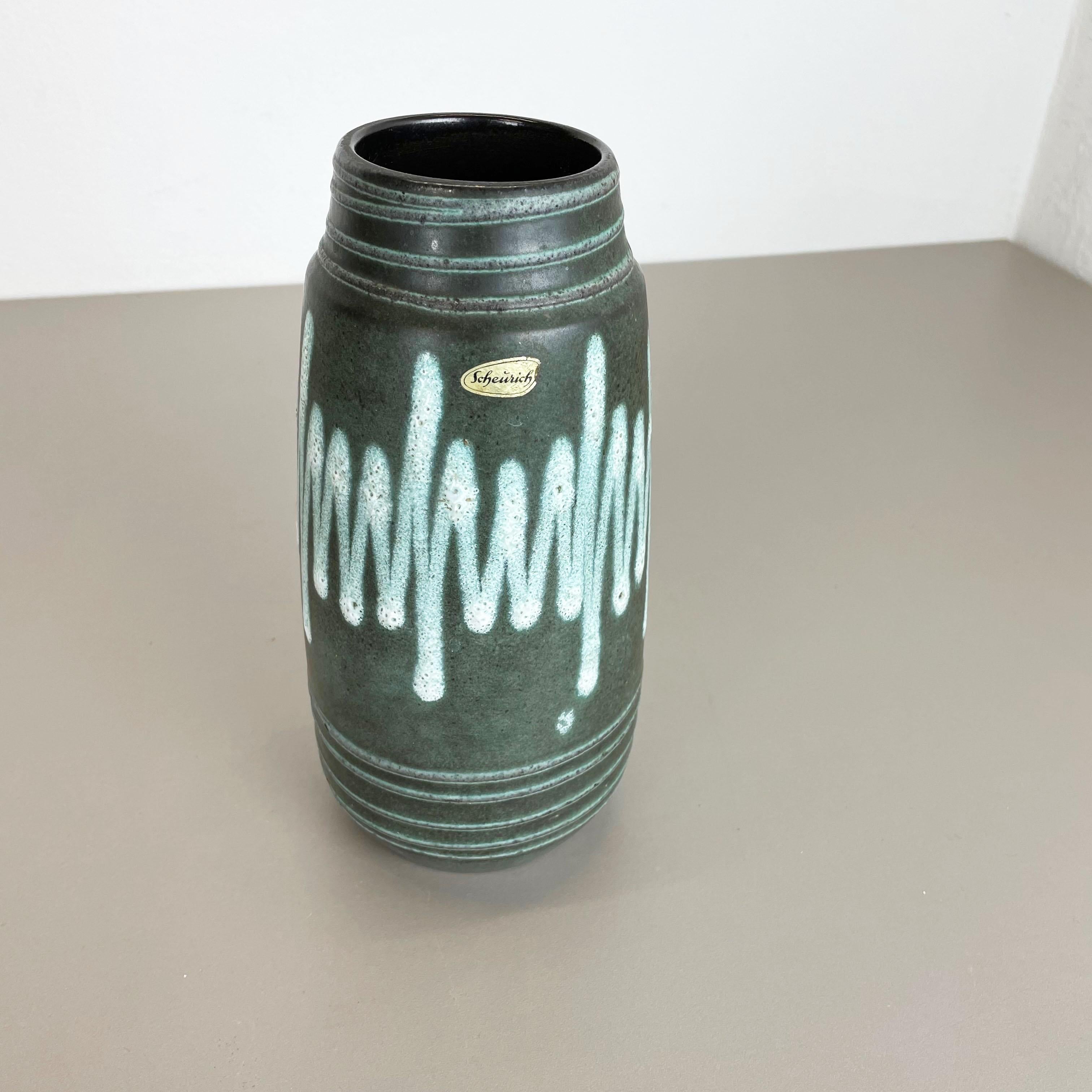 Mid-Century Modern Extraordinary Zig Zag Pottery Fat Lava Vase Made by Scheurich, Germany, 1970s For Sale