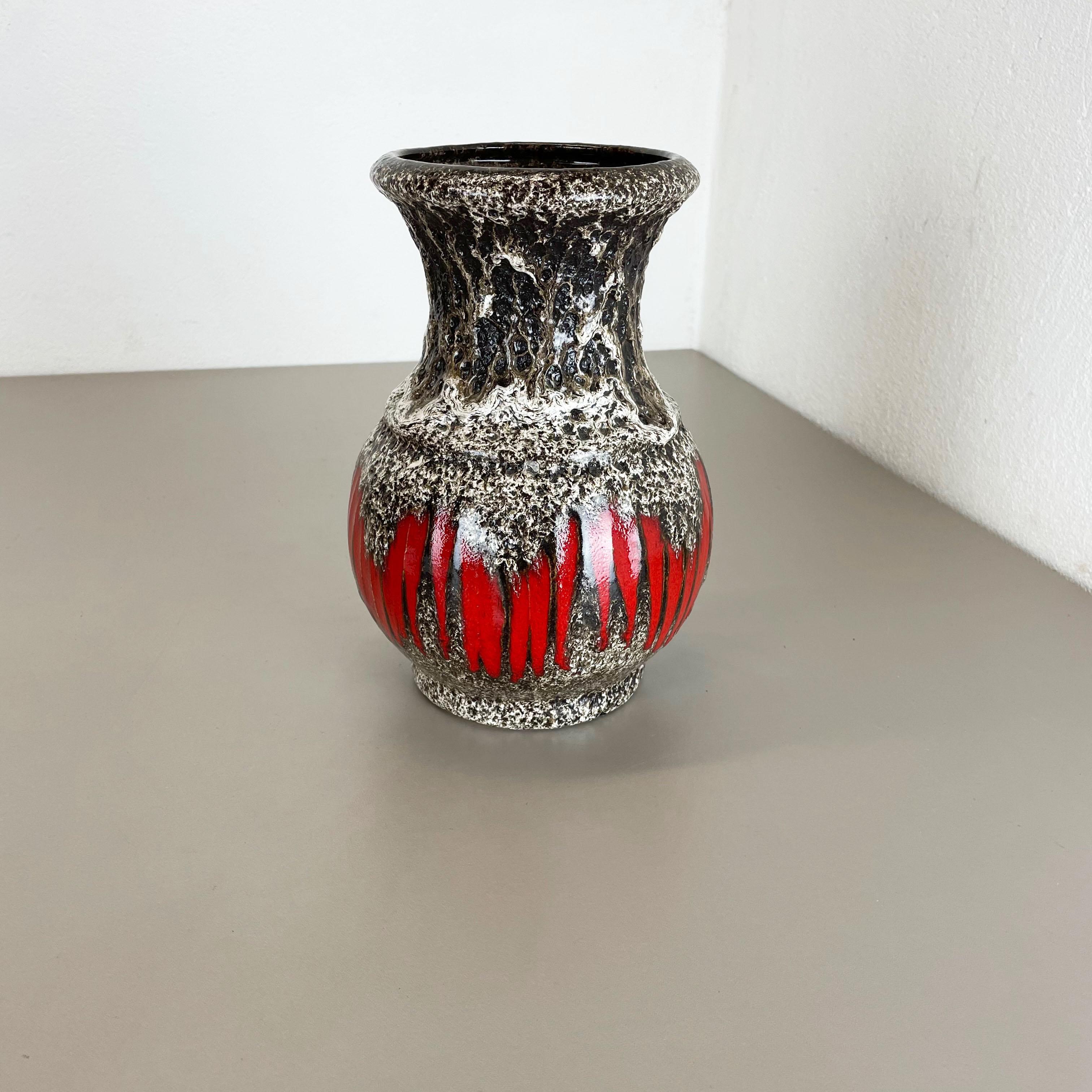 Mid-Century Modern Extraordinary Zig Zag Pottery Fat Lava Vase Made by Scheurich, Germany, 1970s