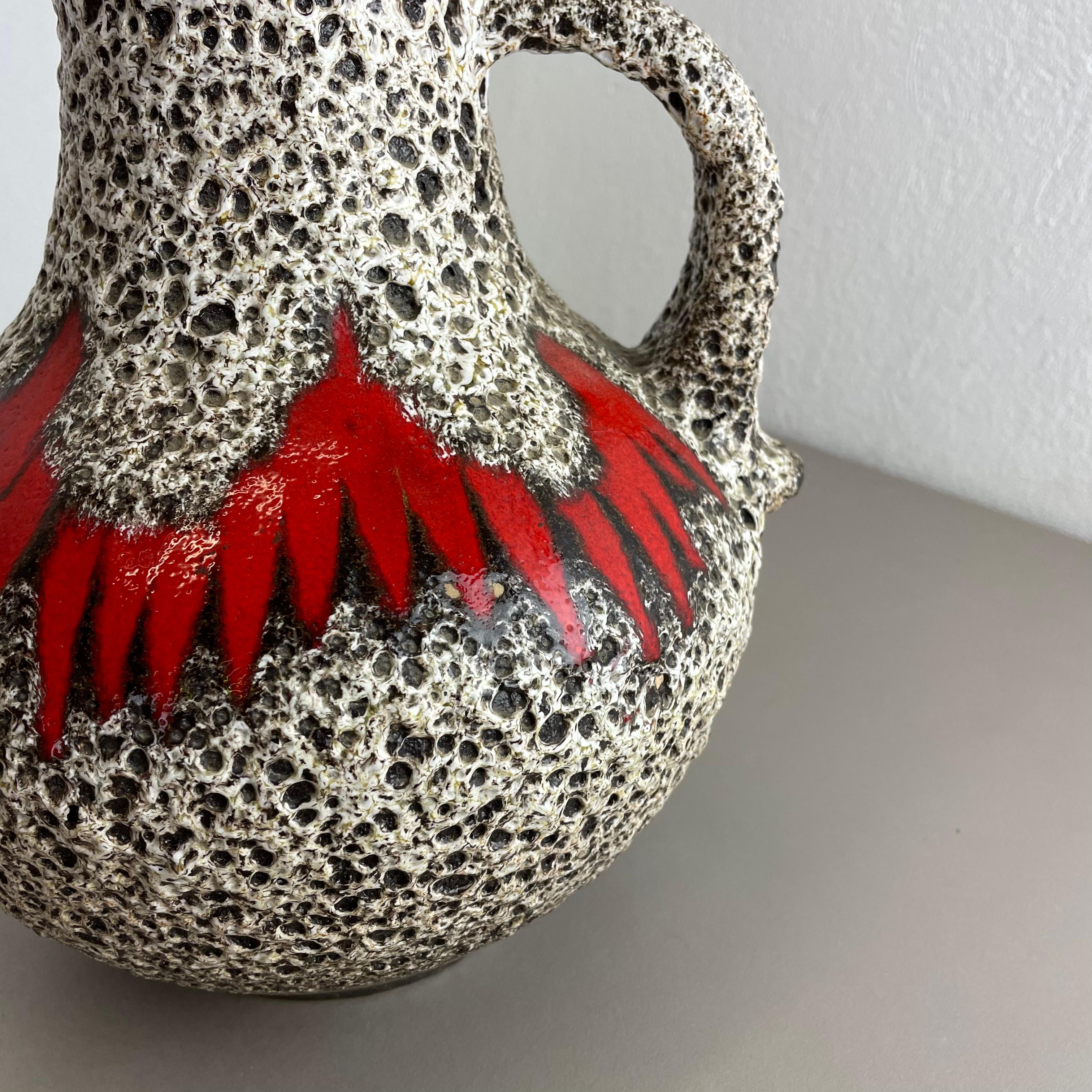 Mid-Century Modern Extraordinary Zig Zag Pottery Fat Lava Vase Made by Scheurich, Germany, 1970s For Sale