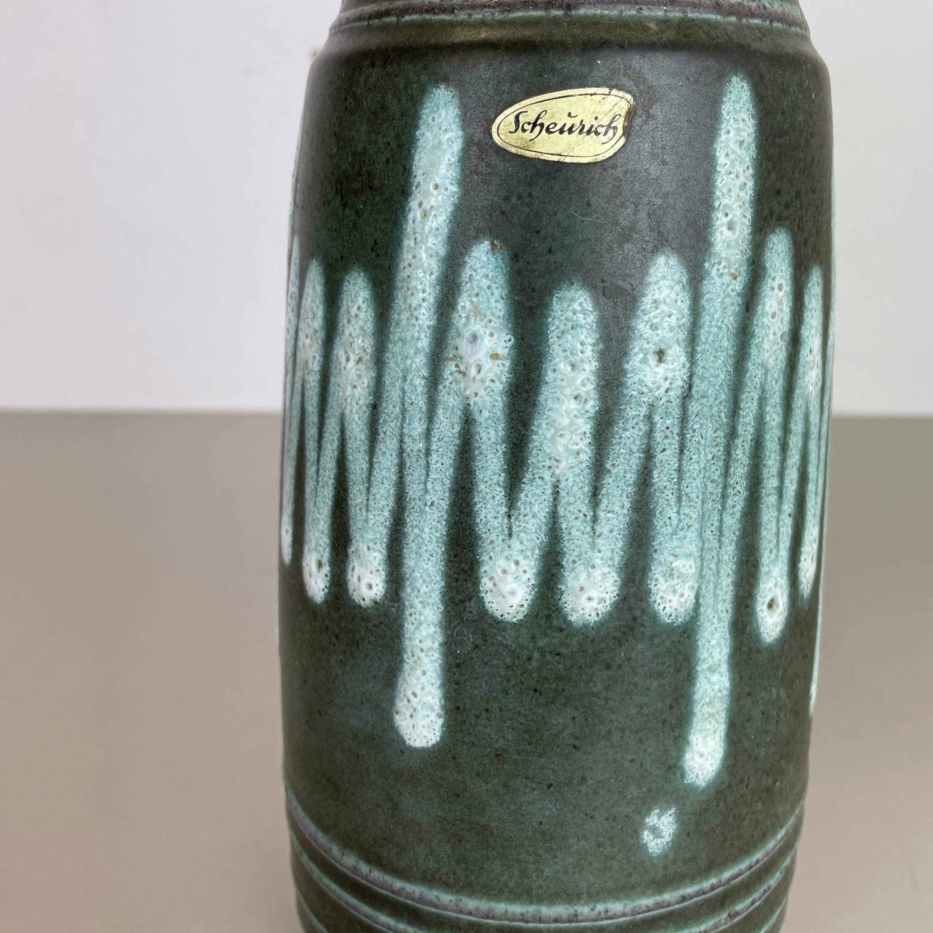 20th Century Extraordinary Zig Zag Pottery Fat Lava Vase Made by Scheurich, Germany, 1970s For Sale