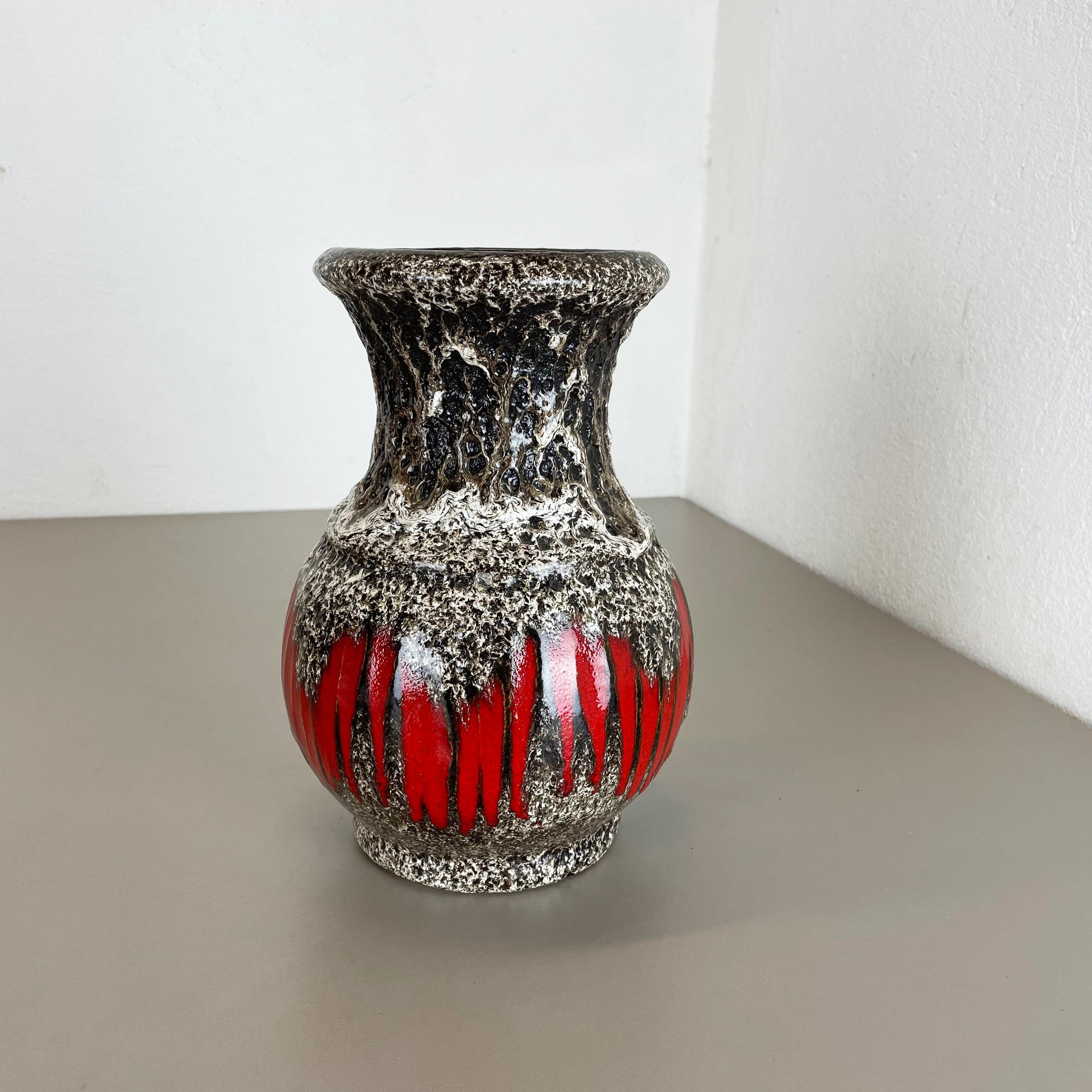 20th Century Extraordinary Zig Zag Pottery Fat Lava Vase Made by Scheurich, Germany, 1970s