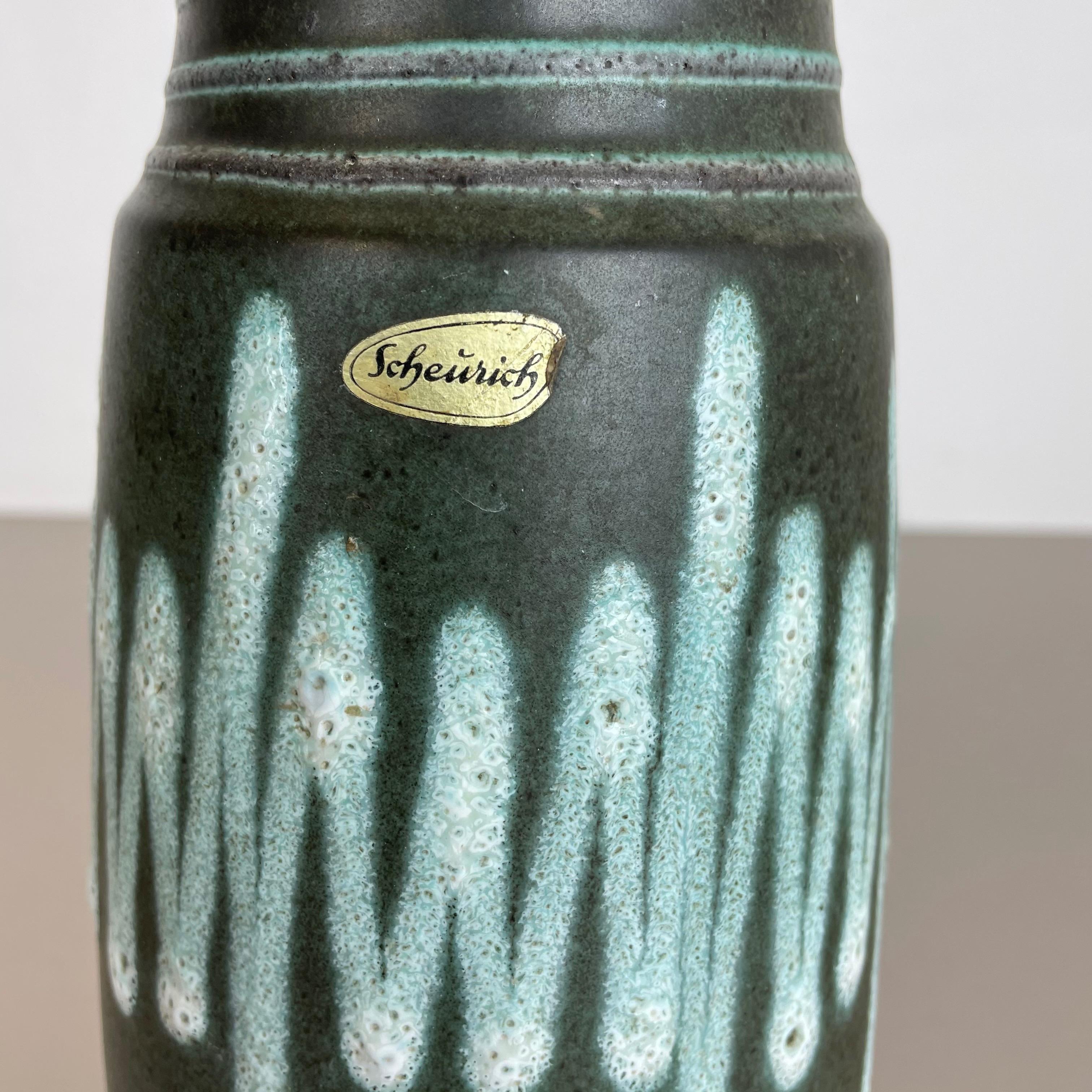 Ceramic Extraordinary Zig Zag Pottery Fat Lava Vase Made by Scheurich, Germany, 1970s For Sale