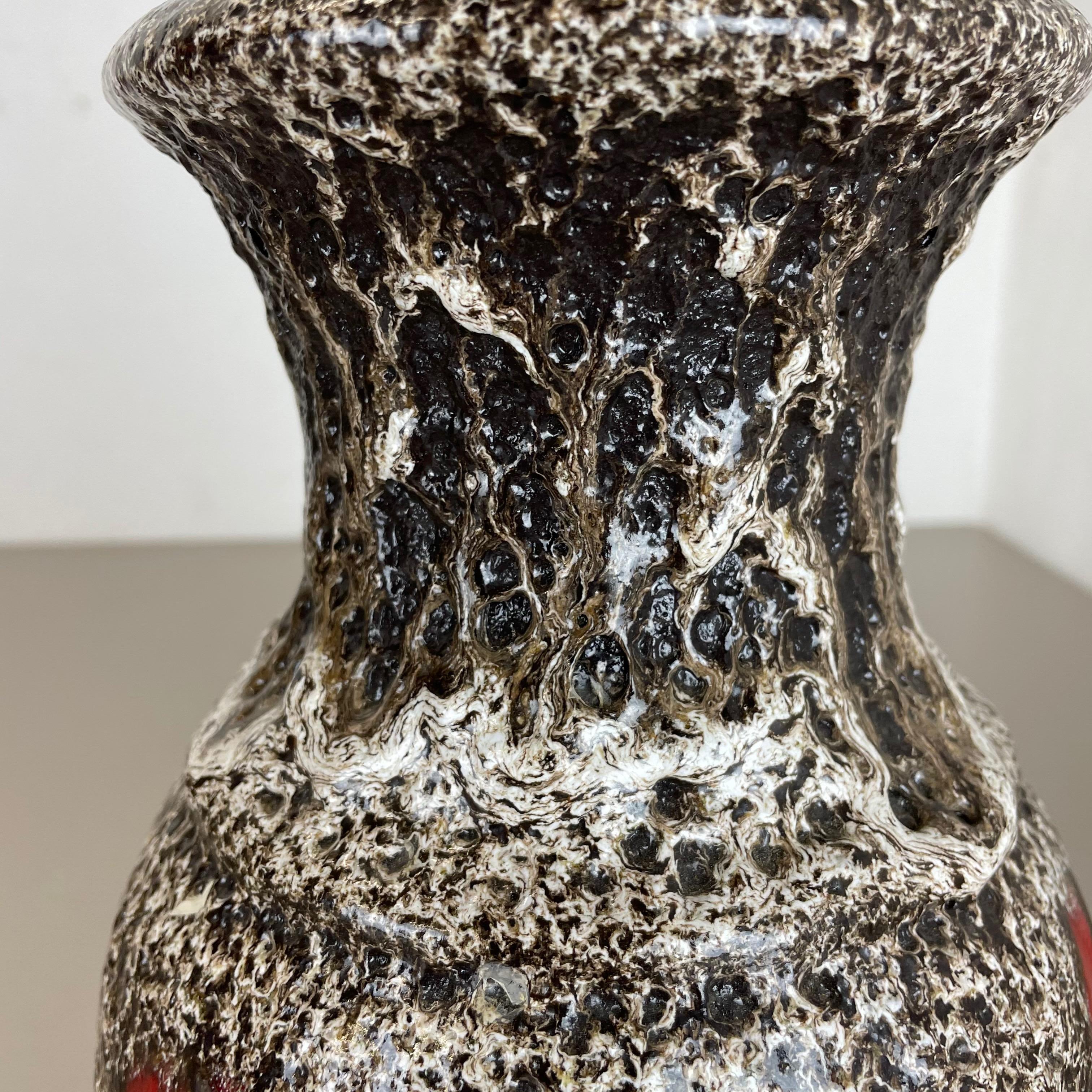 Extraordinary Zig Zag Pottery Fat Lava Vase Made by Scheurich, Germany, 1970s 3