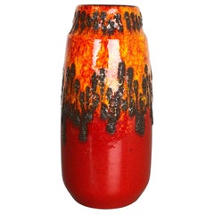 Außergewöhnliche Zick-Zack-Keramik-Vase "Fast Lava" von Scheurich, Deutschland, 1970er Jahre