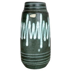 Extraordinary Zig Zag Pottery Fat Lava Vase Made by Scheurich, Germany, 1970s