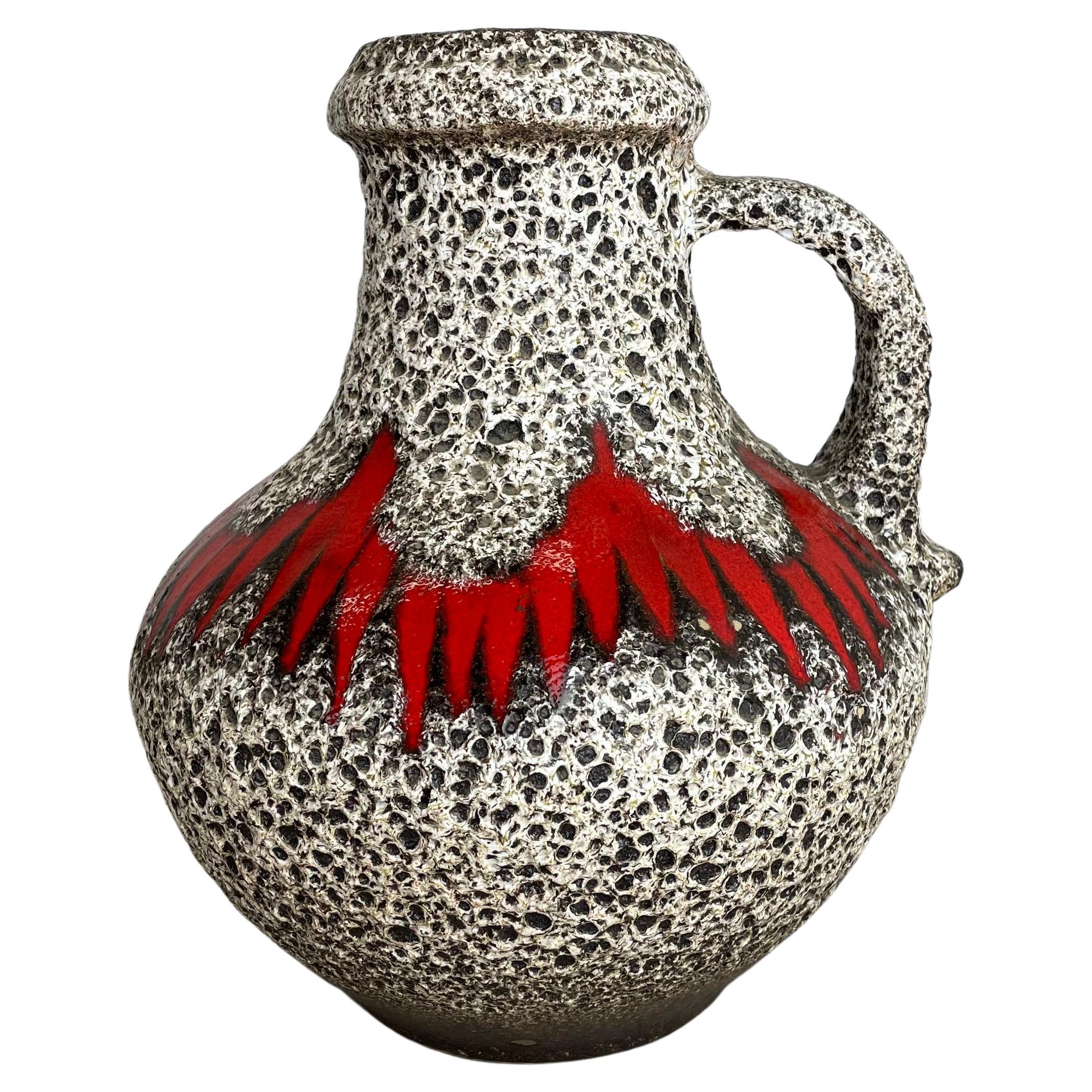 Extraordinary Zig Zag Pottery Fat Lava Vase Made by Scheurich, Germany, 1970s