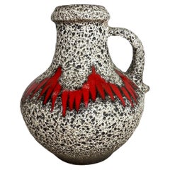 Extraordinary Zig Zag Pottery Fat Lava Vase Made by Scheurich, Germany, 1970s
