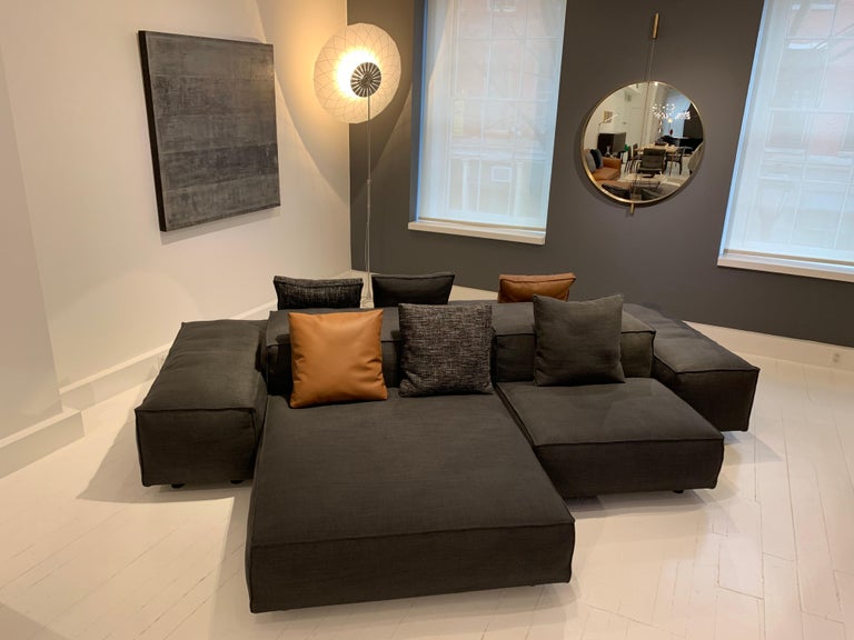 Extrasoft 8Piece Modular Sofa in Gray Fabric by Piero Lissoni and