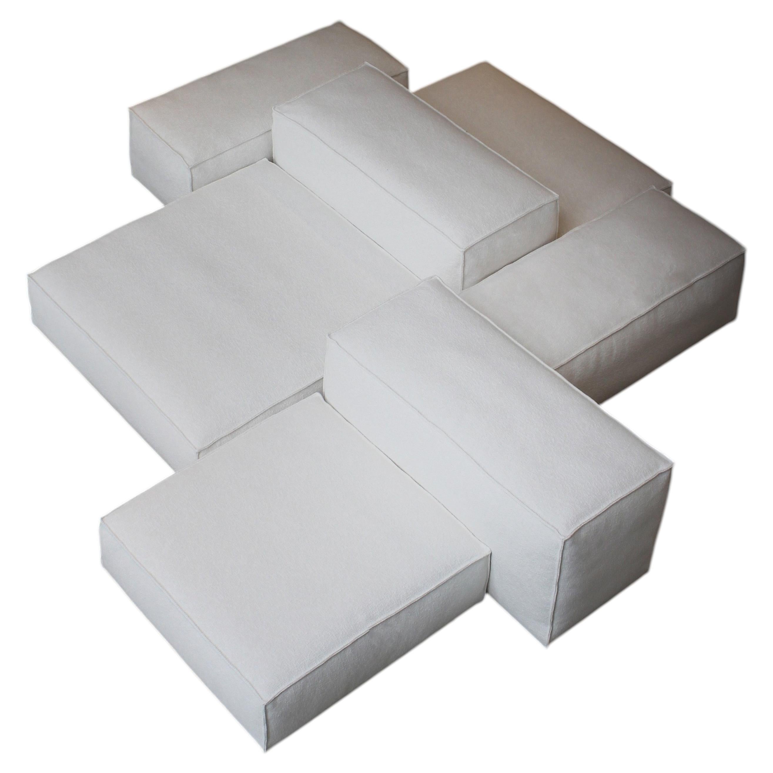Extrasoft Sofa, Modulare weiße Polsterung, Piero Lissoni, Italien im Angebot