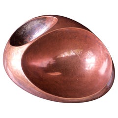 Extraterrestrial Double Orb Centerpiece Bowl Copper-Tone Table Sculpture