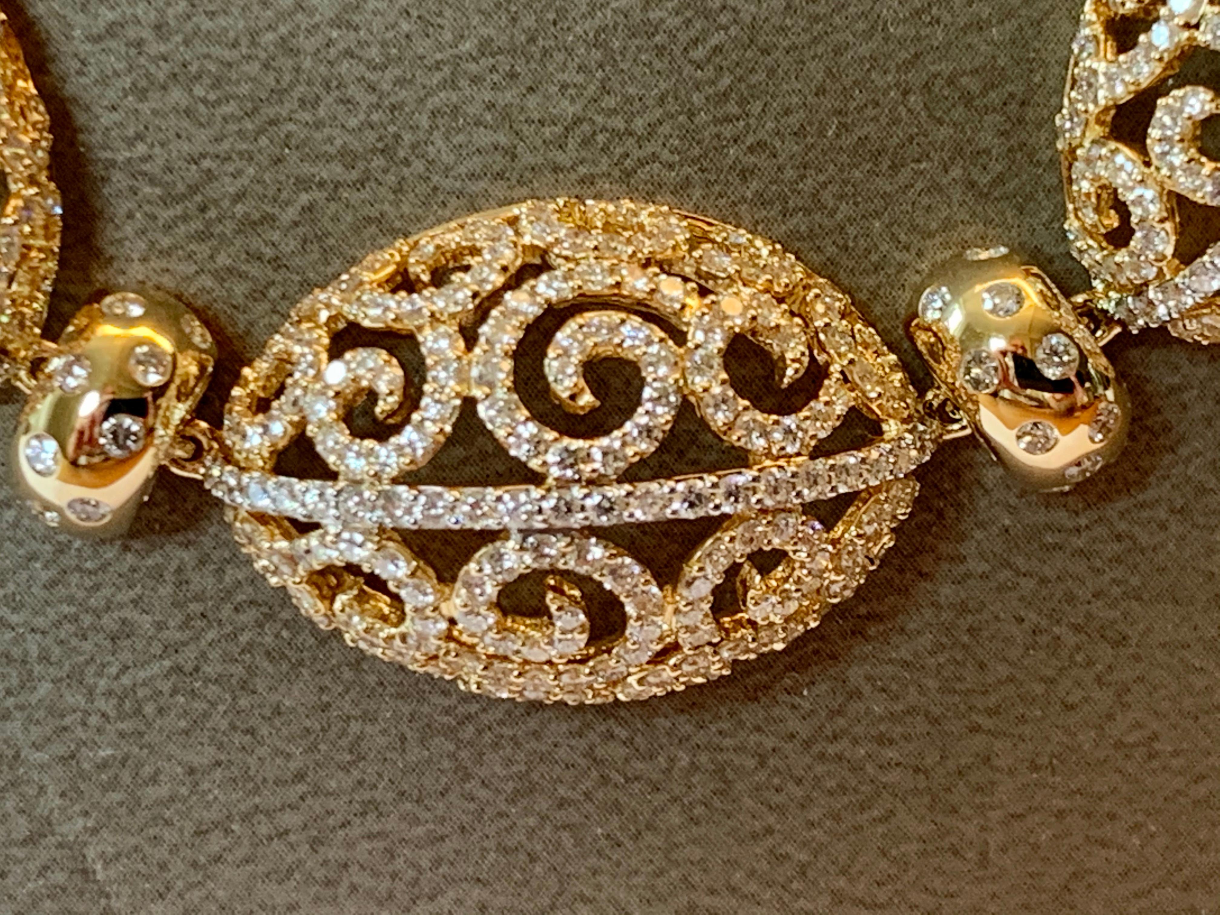 Extravagante Diamant-Halskette aus 18 Karat Gelbgold (Zeitgenössisch)