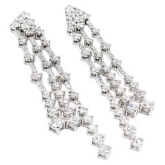 Extravagant 4.40ctw Diamond Multi-Row Drop Earrings - 2.5 Inch Dangle