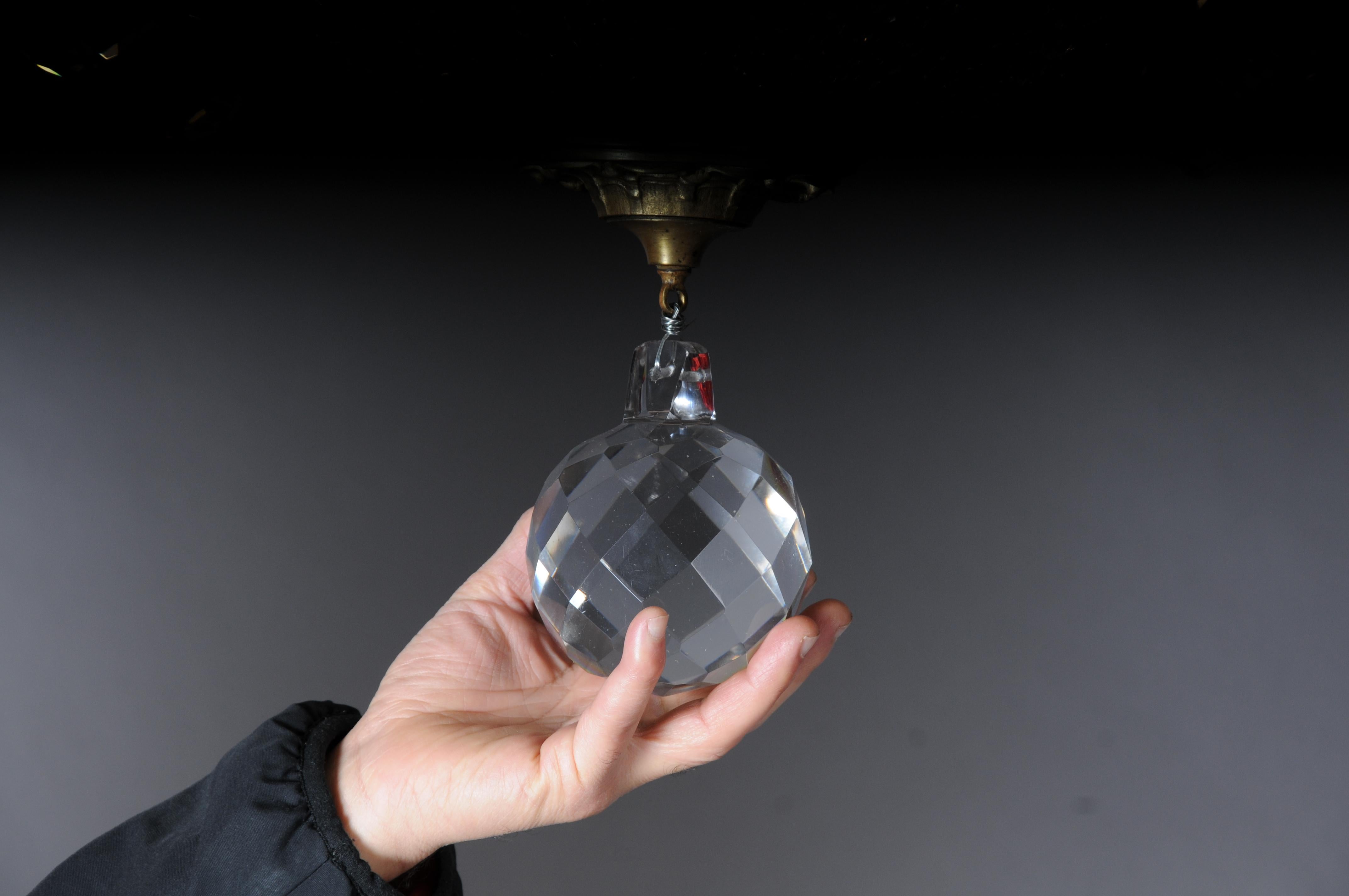 Extravagant antique crystal chandelier ceiling lamp around 1900 For Sale 7