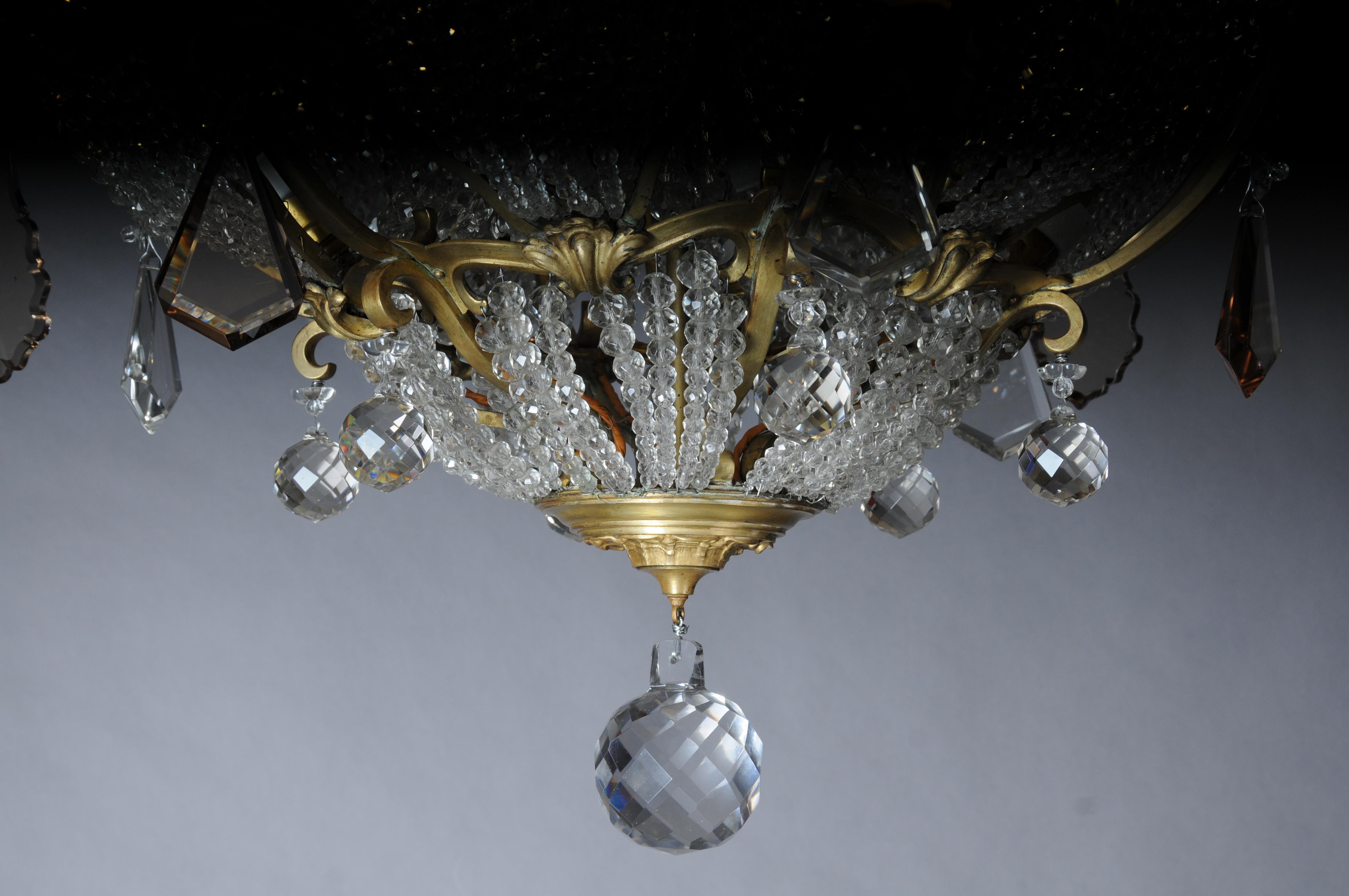 Extravagant antique crystal chandelier ceiling lamp around 1900 For Sale 11