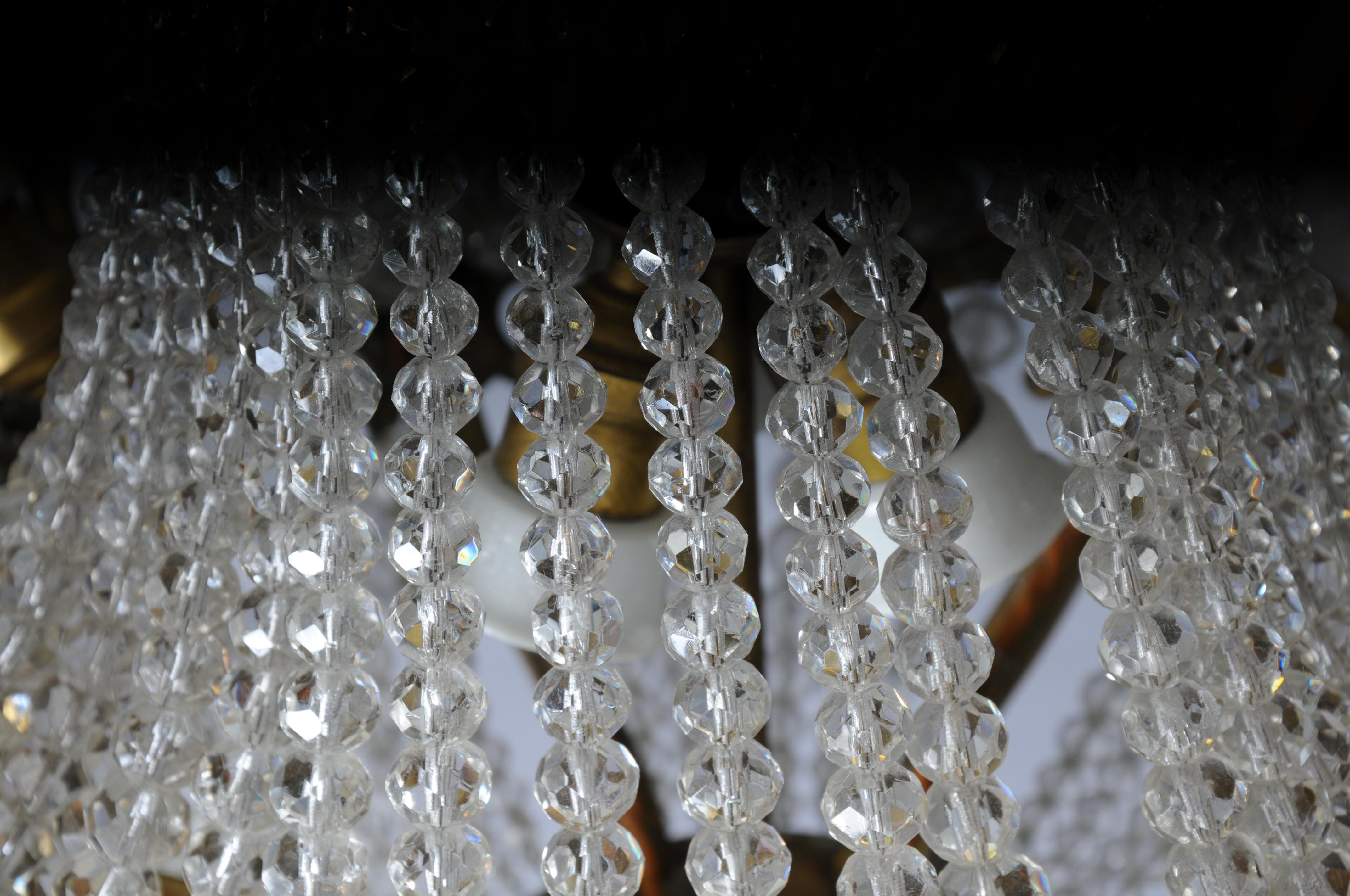 Extravagant antique crystal chandelier ceiling lamp around 1900 For Sale 13