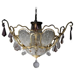 Extravagant Antique crystal chandelier ceiling lamp around 1900