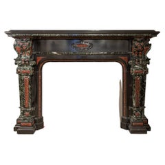 Extravagant Antique Marble Circulation Fireplace
