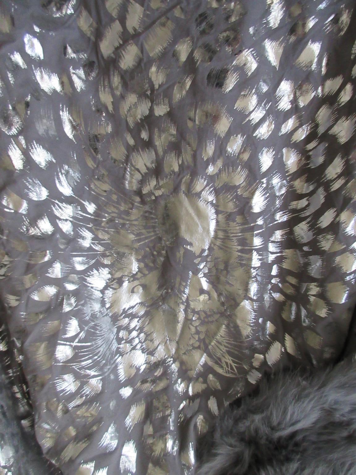 Extravagant Baby Blue Fox Fur Silver Reversible Coat For Sale 5