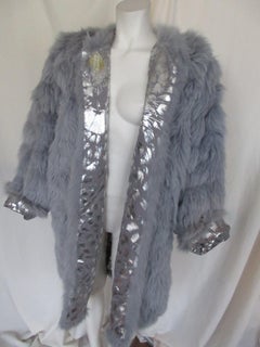 Extravagant Baby Blue Fox Fur Silver Reversible Coat